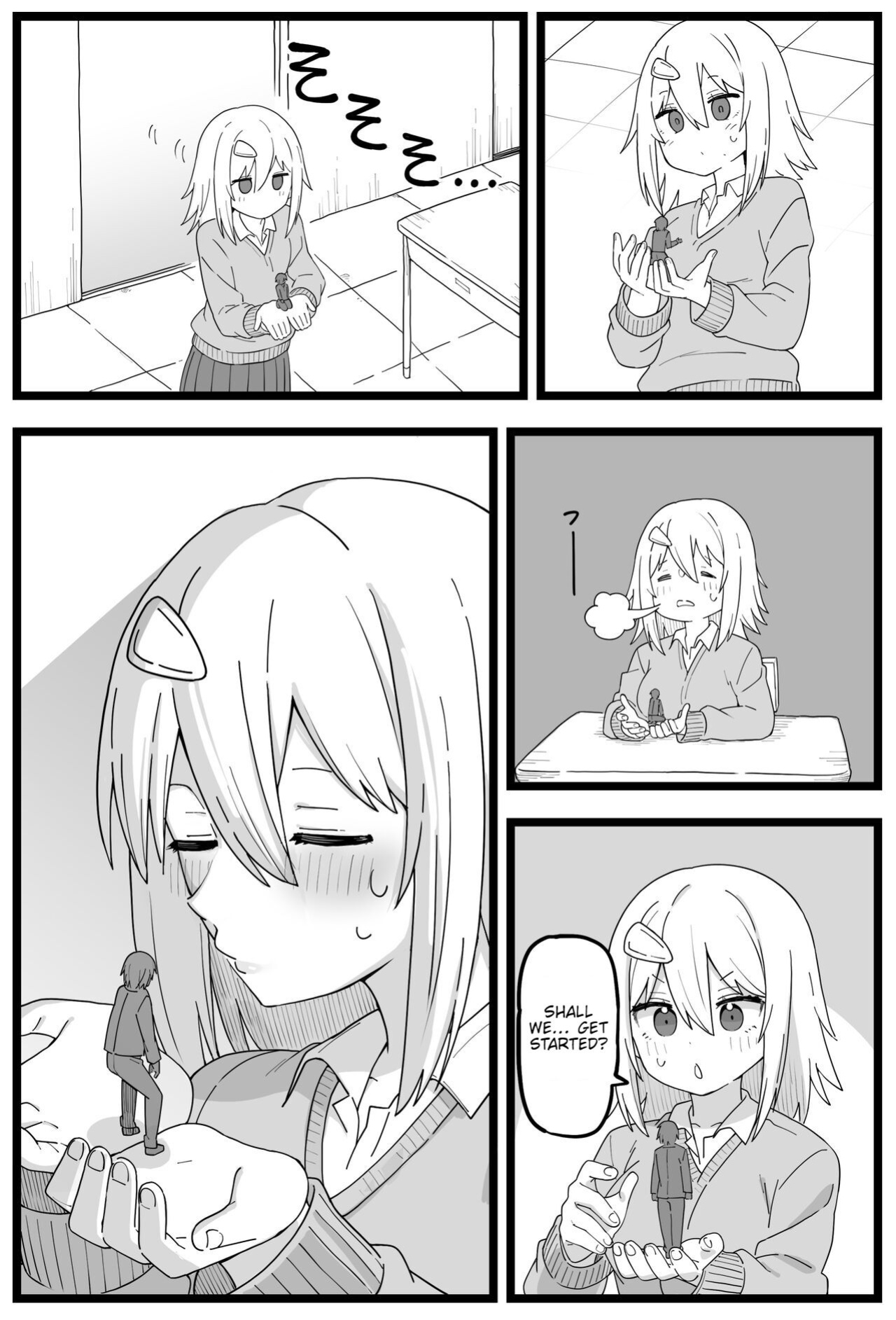 [Shiheki] Sugoi Dekai Classmate ni Butsuriteki ni Taberareru Manga | The Manga about Being Physically Eaten by a Giant Classmate (Size fetish)