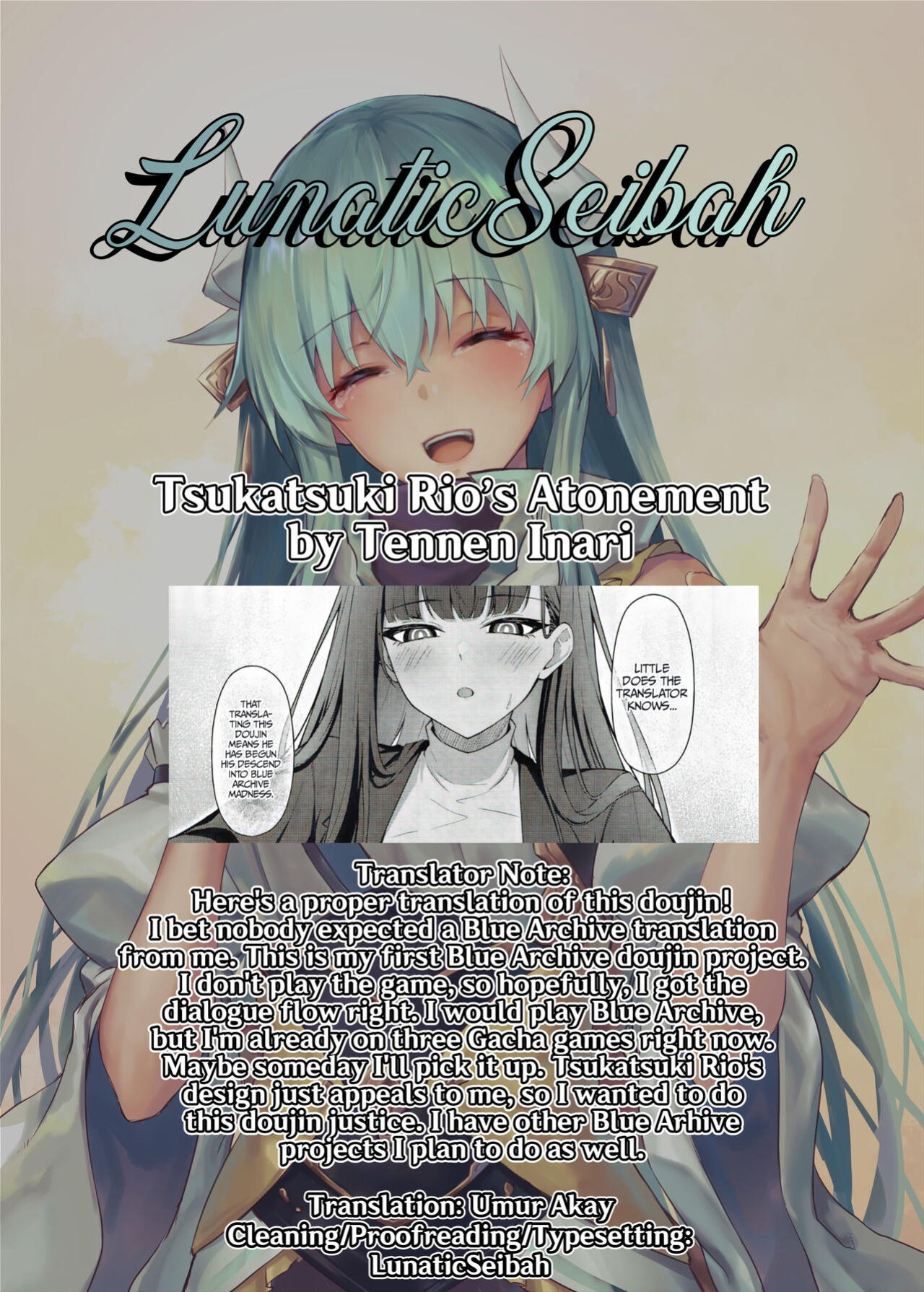 (C103) [Inari Koubou (Tennen Inari)] Tsukatsuki Rio’s Atonement (Blue Archive) [LunaticSeibah]