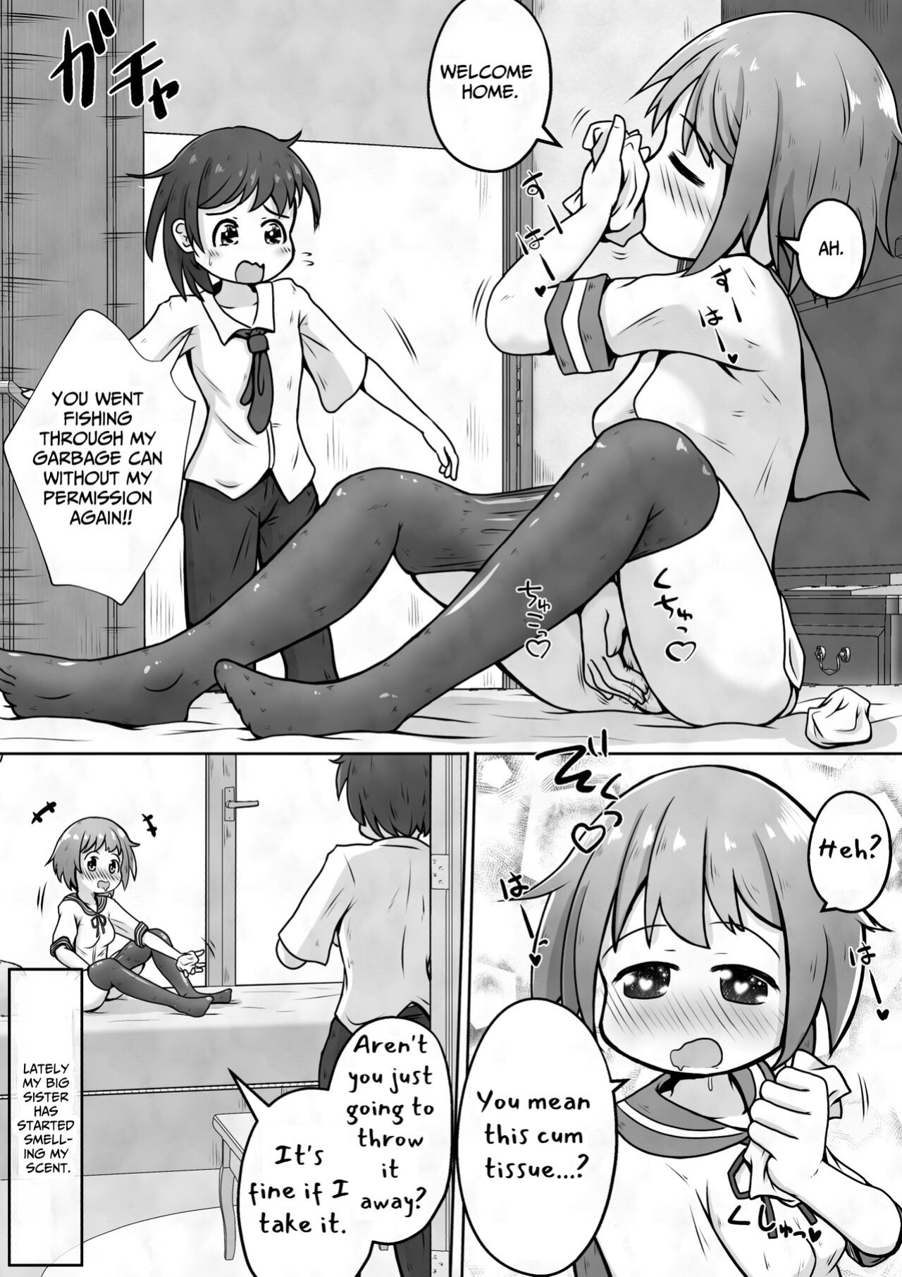 [Ecchi Ecchi Daifuku (Neko Daifuku)] I want my sister to stop making me take off my pants without permission and masturbate with the smell of dirt! [TsukiNet]