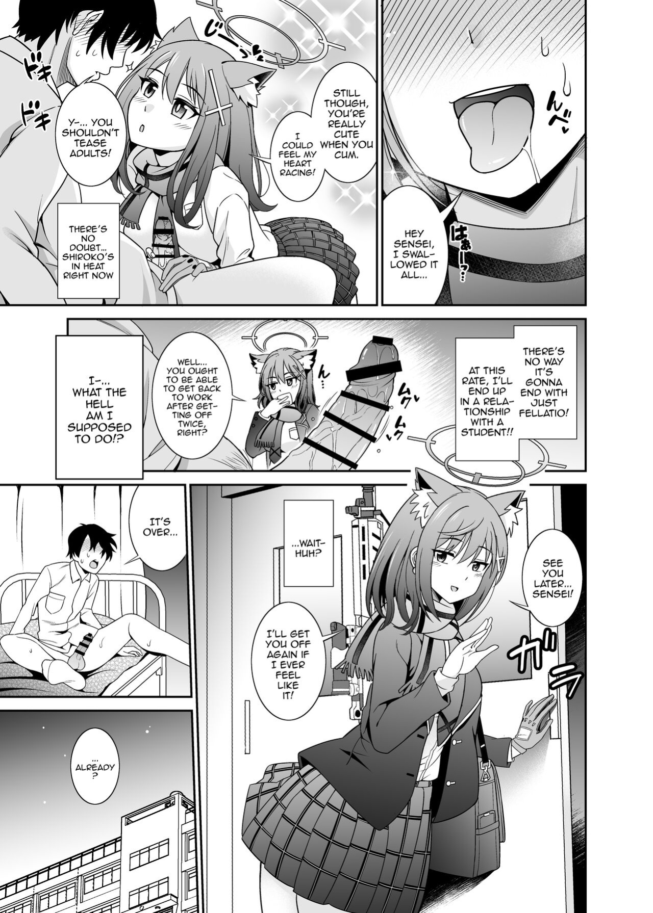 [Kurokoya (Shikigami Kuroko)] Mn... Ima Nuite Ageru ne Sensei | Mm.., I'll Get You Off Right Now, Sensei (Blue Archive)
