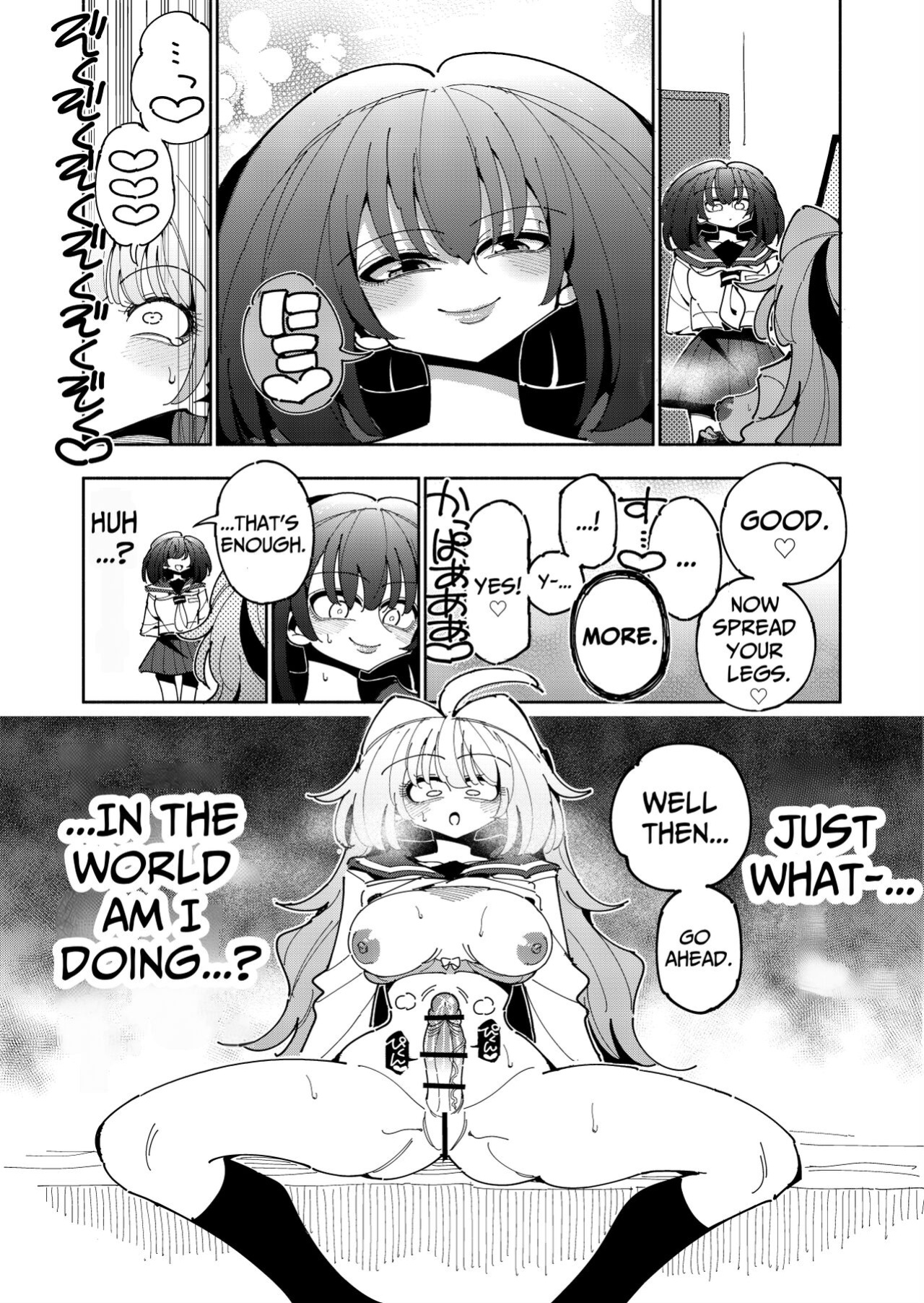 [7 Colored LED (Nekonso)] Shizuku to Shiori-Senpai ga Akuochi Futanari Kaizou Sareta node Watashi ga Shasei o Kanri Shimasu!- 2 | Shizuku & Shiori ~It's Up to Me To Service Futanari-modified Senpai!~ 2 [Pink Glass TL]