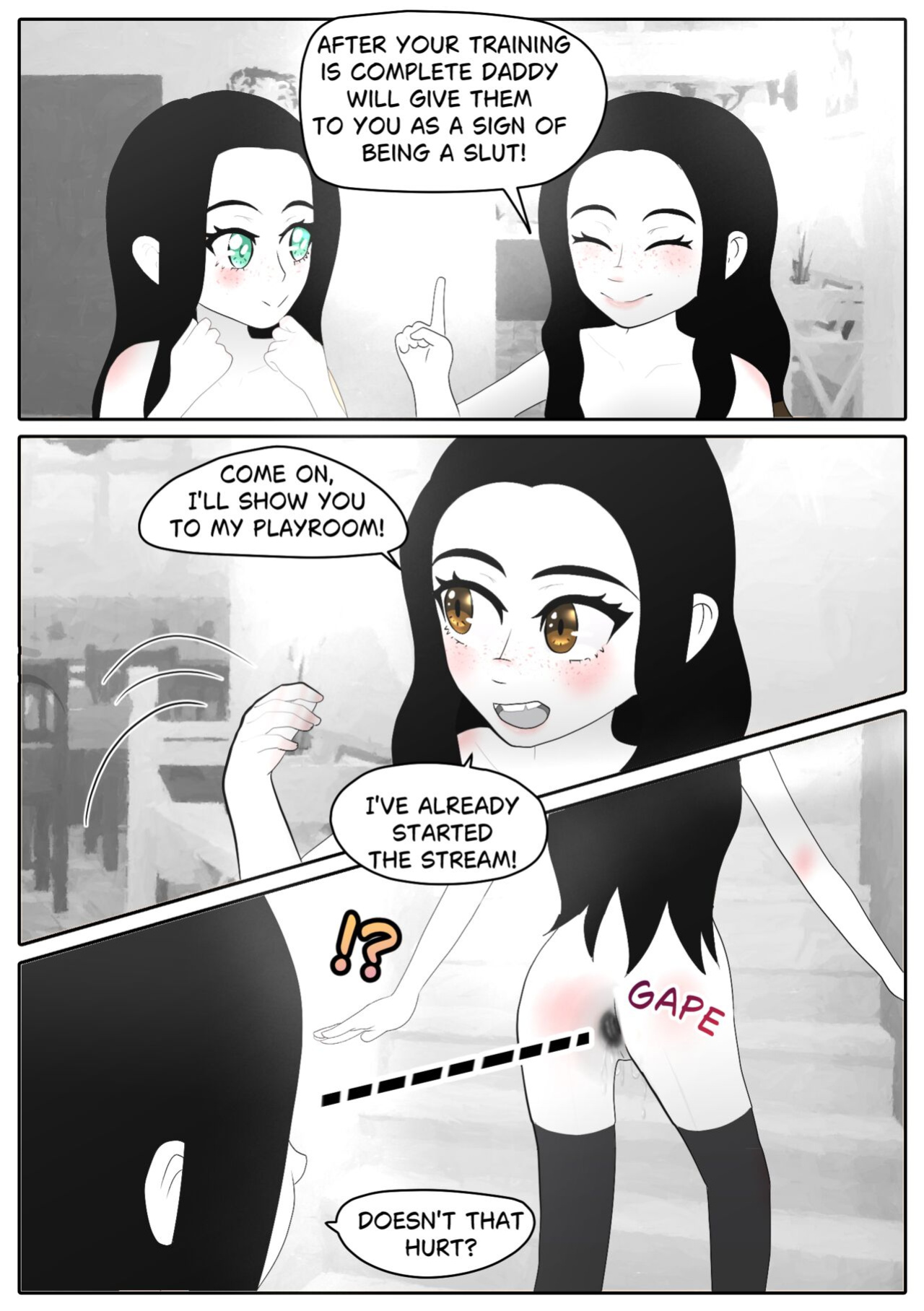 [Aria Pikapo] Marie's Training Part 1 + 2 [B&W][commission]