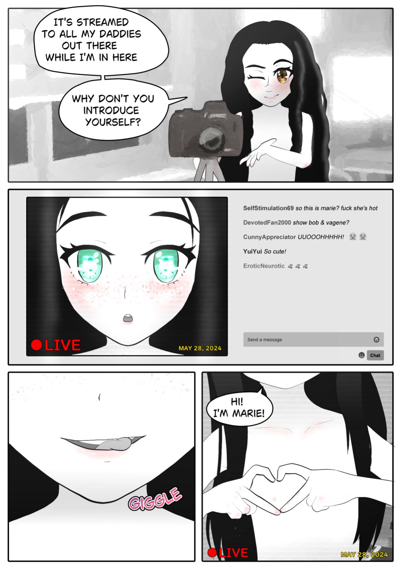 [Aria Pikapo] Marie's Training Part 1 + 2 [B&W][commission]