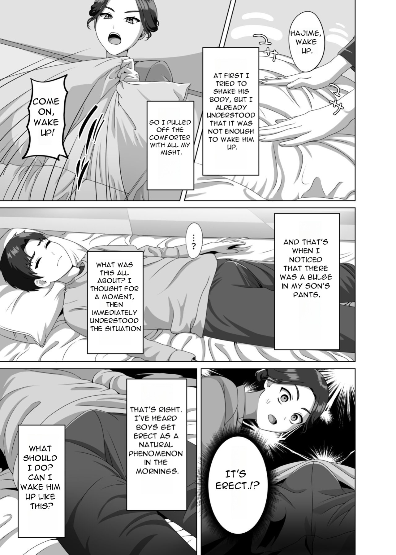 [GABUGABU (GABURI)] Musuko no Asadachi ni Doki Doki Shichau Okaa-san - A mother gets excited about her son's morning erection [DarklordMTLs]
