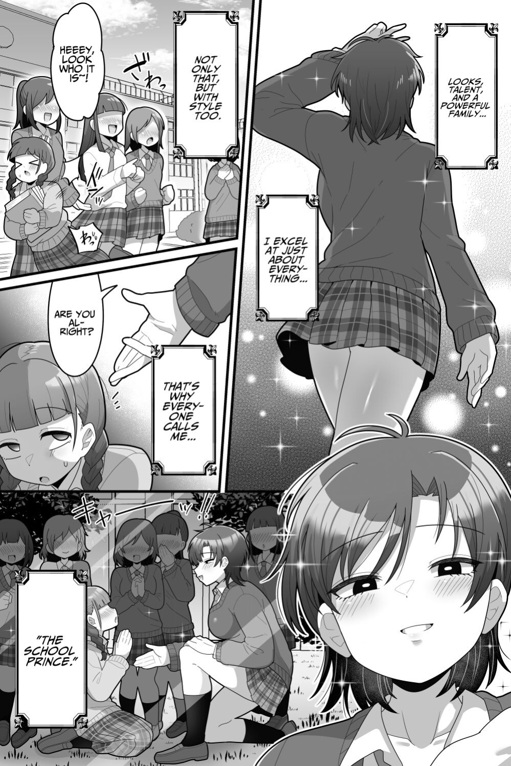 [Dakkoku Kidoutai S.A.C (Dakkoku Jiro)] Gakuen no Ouji-sama VS Futanari Chinpo | The School Prince VS Her Futanari Dick [T's Translations]