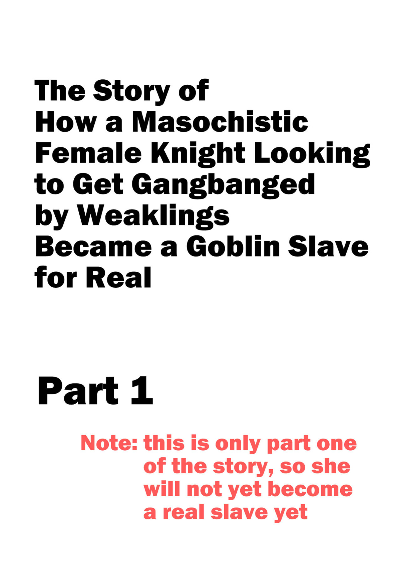 [Yamabatake (Yamabatake)] Zako-kan Nerai no Do-M Onna Kishi ga Hontou ni Goblin Dorei ni Sareru Hanashi Zenpen | The Story of How a Masochistic Female Knight Looking to Get Gangbanged by Weaklings Became a Goblin Slave for Real; Part 1