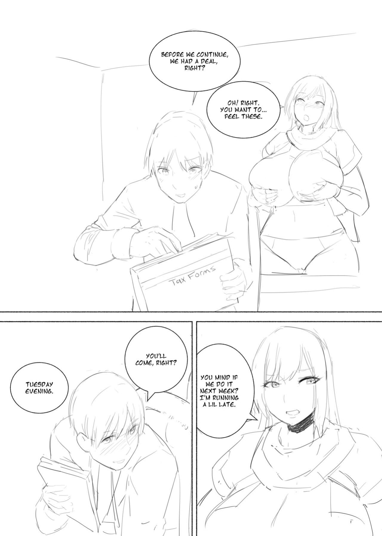 Guild Clerk's Too Busty Client