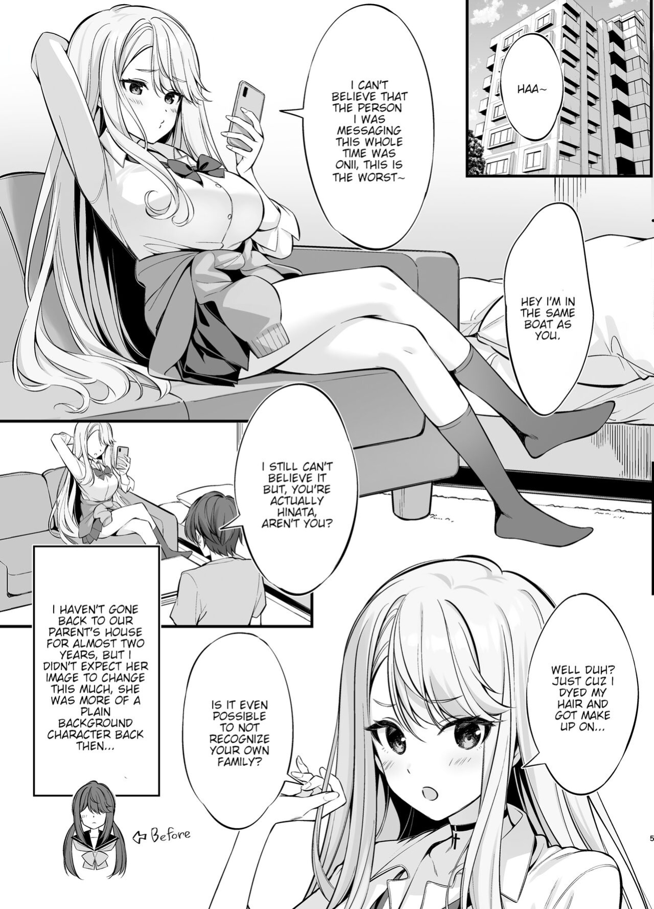 [P:P (Oryou)] SNS de Deatta no wa Gyaru-ka shita Imouto Deshita [Too Laz Translations]