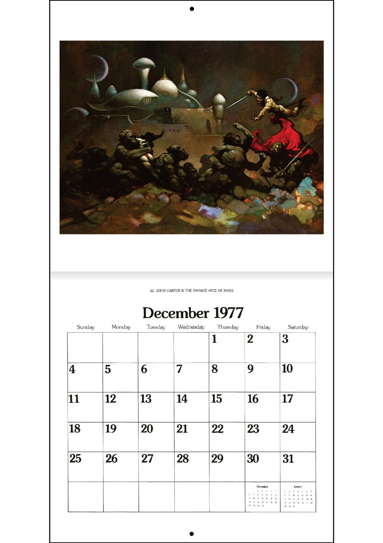 The 1977 Frank Frazetta Calendar