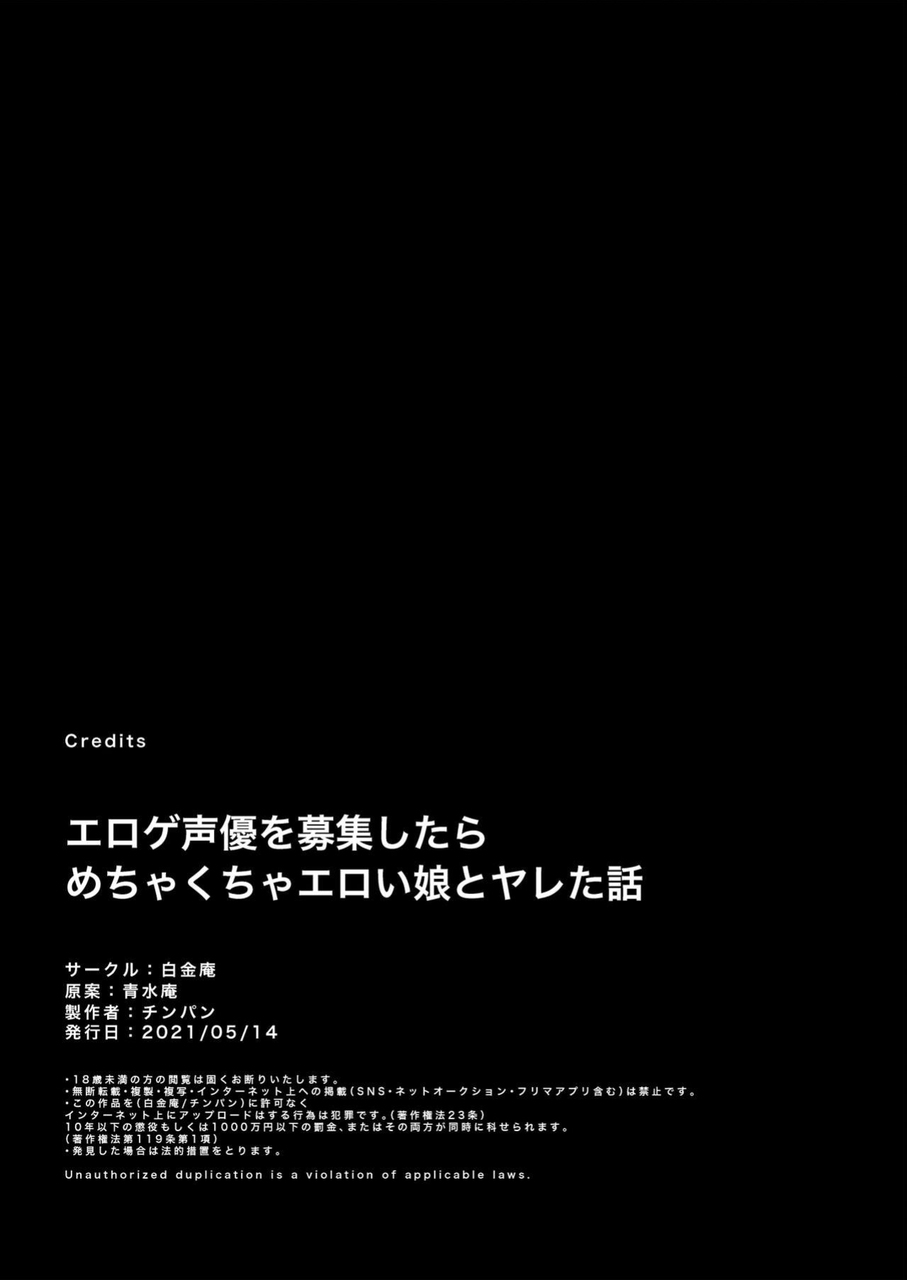 [Shiroganean (Chinpan)] Eroge Seiyuu o Boshuu shitara Mechakucha Eroi Ko to Yareta Hanashi [Doujins.com]