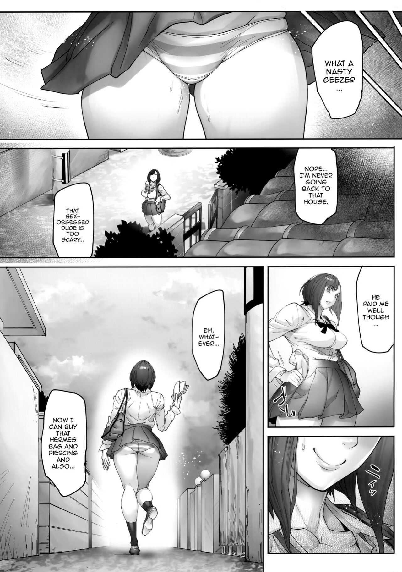 (C103) [Kocho Kocho Koukou (Bonten)] Kaigo Beit de Iroboke Jijii no Gouin na Yokkyuu to Okane no Mae ni Chitai o Sarasu JK [Doujins.com]