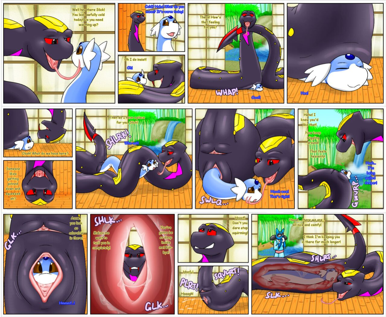 [Livinlovindude] Slick the Dratini Vore Comics + Extra
