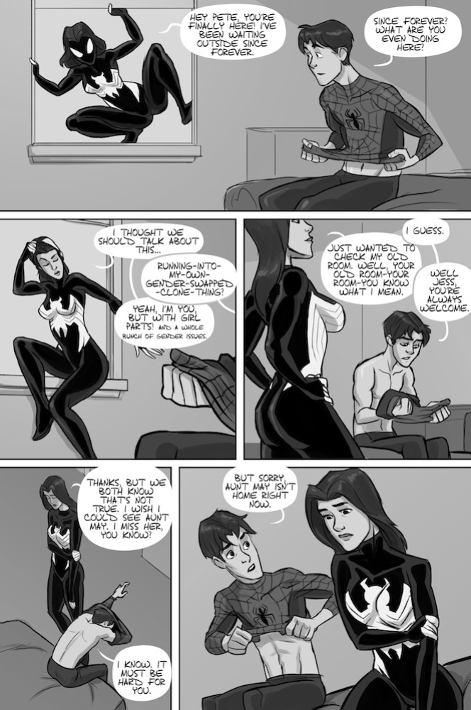 [Tracy Scops (Stickymon)] Ultimate Spider-Man XXX 1 - Spidercest with Jessica Drew [aka Spider-Woman] (Spider-Man)