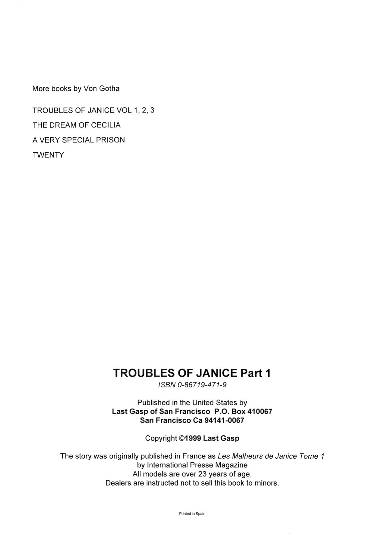 [Erich Von Gotha] The Troubles of Janice 1