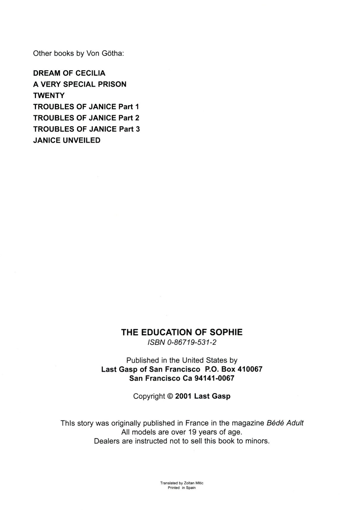 [Erich Von Gotha] The Education of Sophie