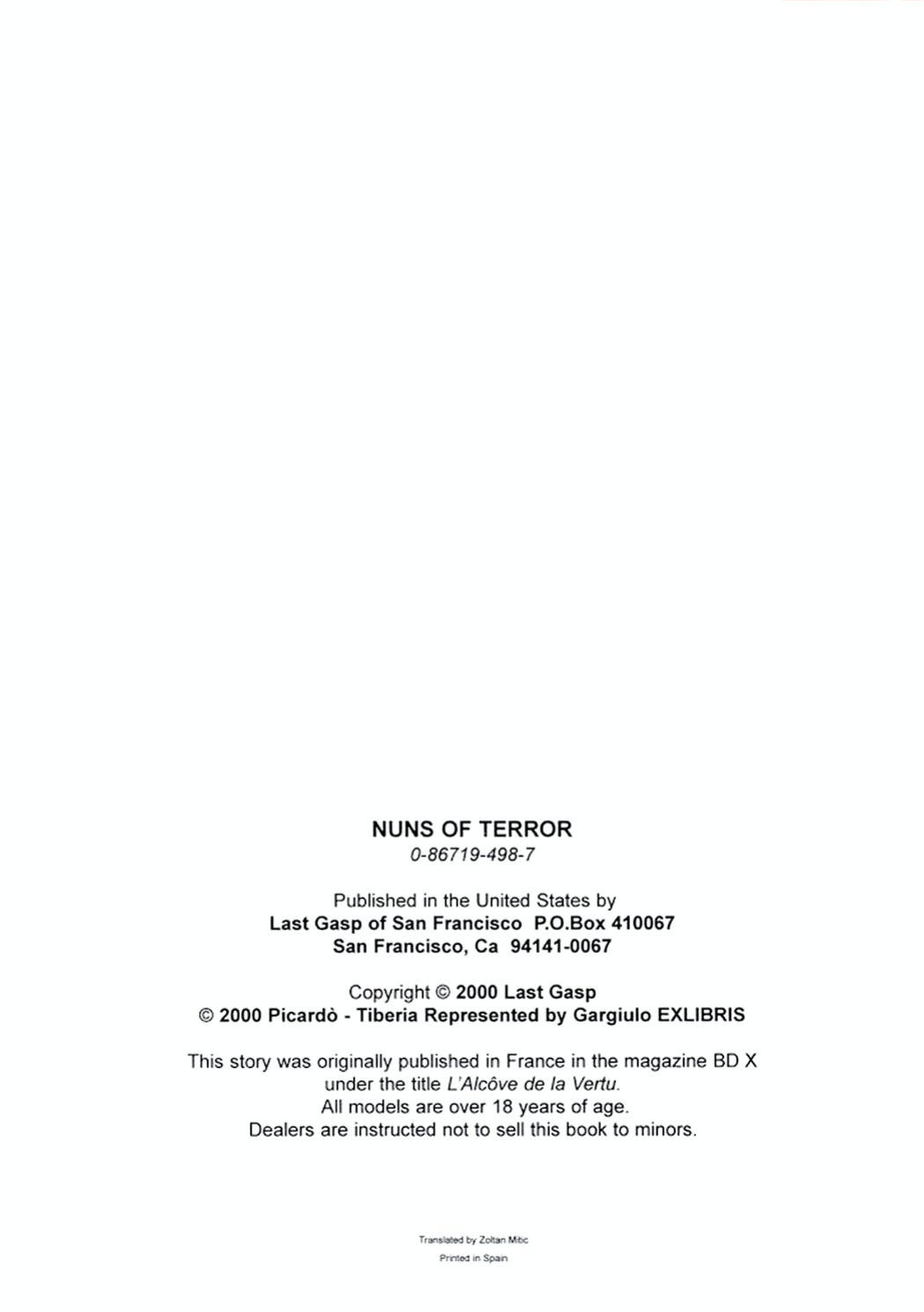 [Arturo Picca, Dante Tiberia] Nuns of Terror