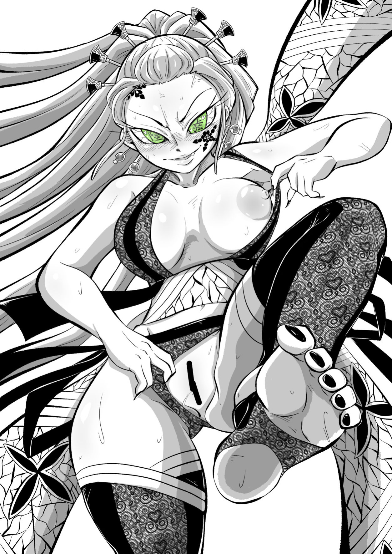 [Warui Yume (Aimu)] Oni o Kuruwasu Amai Mitsu (Kimetsu no Yaiba) [Kappasa]