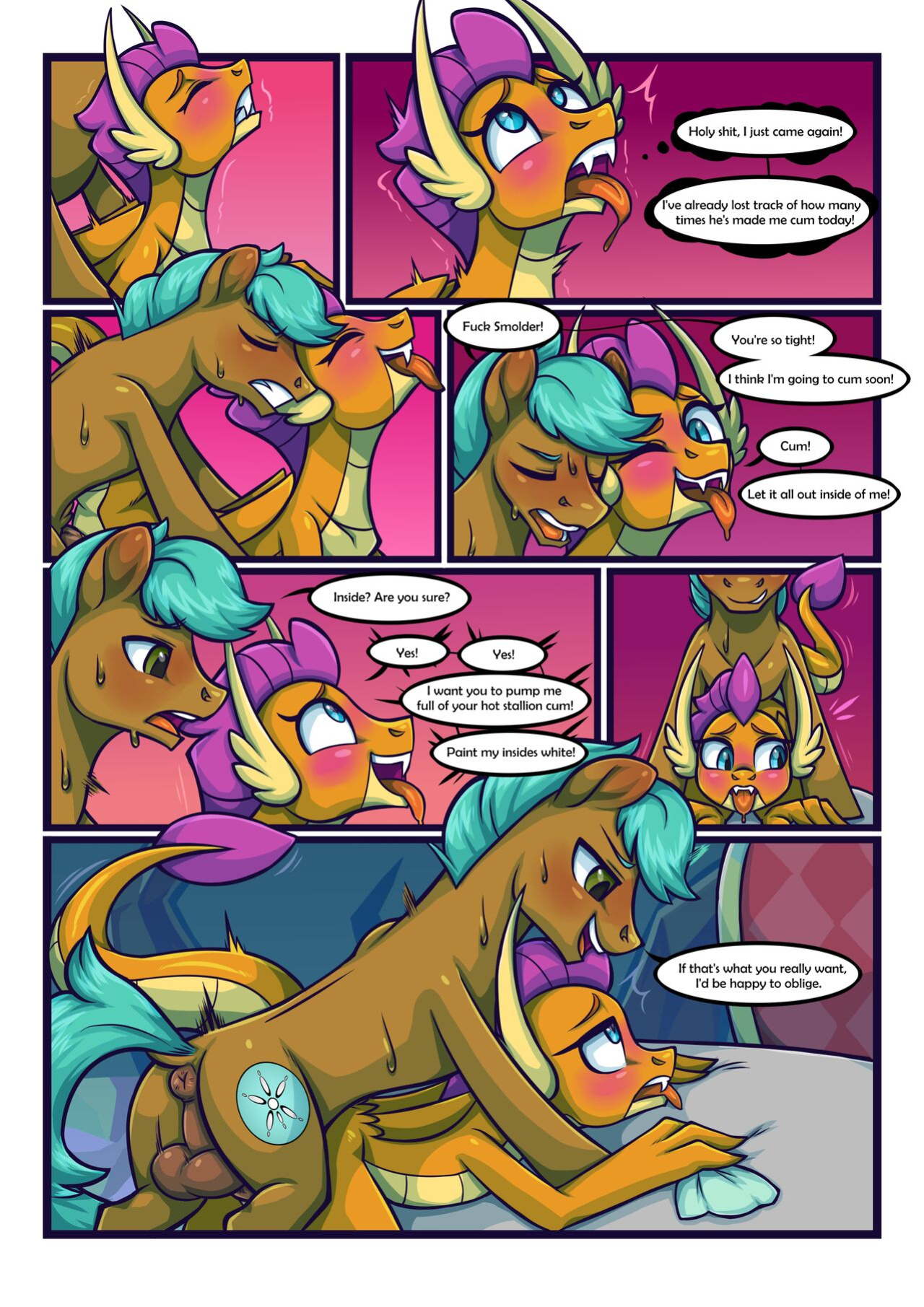 [Moonseeker(SketchySkylar)] tea party Smolder x OC comic