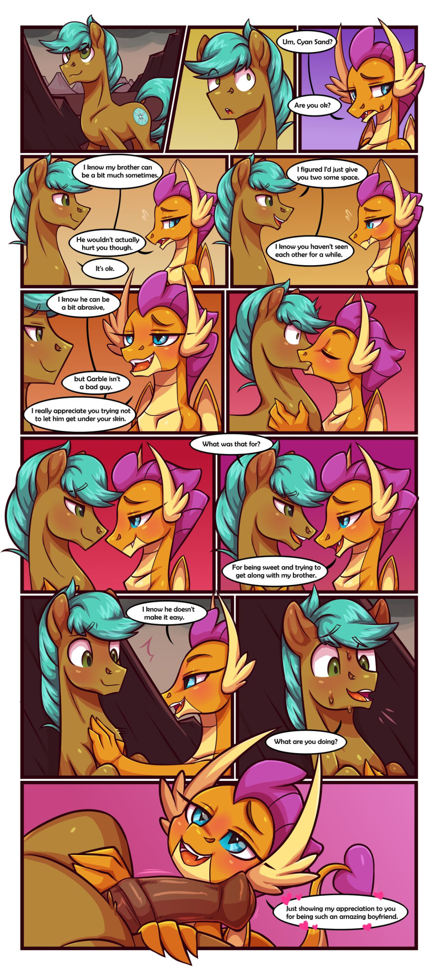 [Moonseeker(SketchySkylar)] tea party Smolder x OC comic