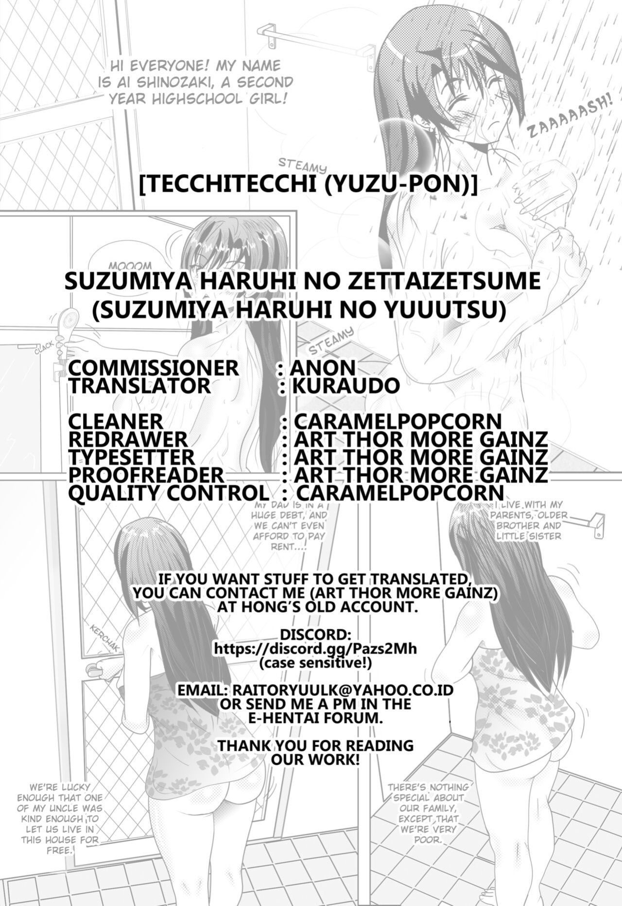 [TecchiTecchi (YUZU-PON)] Suzumiya Haruhi no Zettaizetsume | The Absolute Doom of Suzumiya Haruhi 2 (Suzumiya Haruhi no Yuuutsu) [Kuraudo]