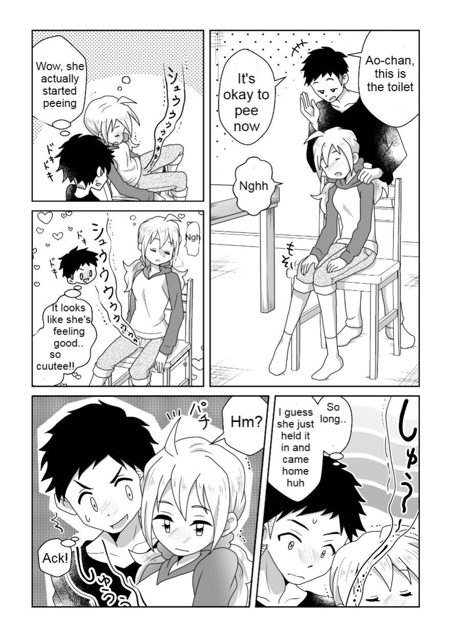 [moomo (Tourou)] Otoile Gaman Dekinakute Naiteru Ao-chan mo Kawaii yo! Crying because she can't stand the toilet Ao-chan is very cute.