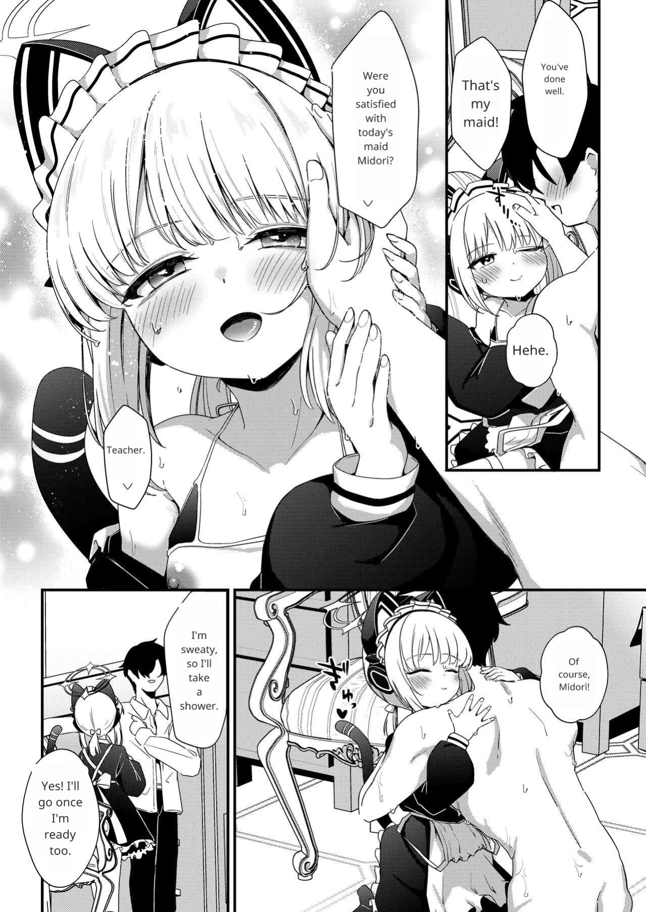 [Jyoutyohuantei (ereere)] Iyashii Maid Midori ni Chinira Oshioki Hon (Blue Archive)