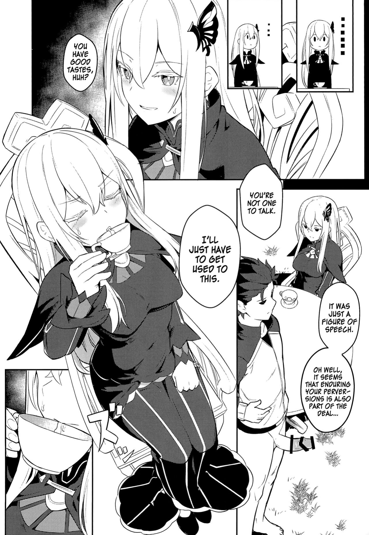 (C99) [Ohanabatake (Siseki Hirame)] Echidna sukebebon I (Re:Zero kara Hajimeru Isekai Seikatsu) [Kinsei Translations]