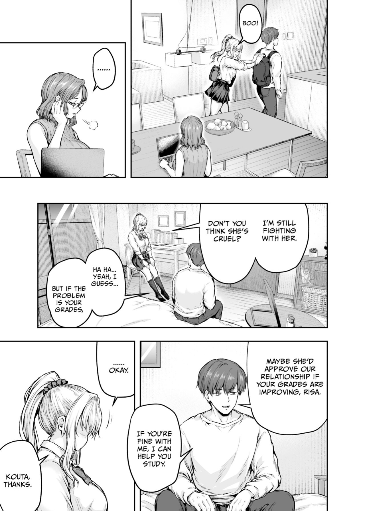 [Sazareito (Ohnaka Ito)] Mama ga Muchuu na Musume no Kareshi 1 - Kono Chinpo wa Kyouikujou Yoroshikunai node Mama ga Shori Shimasu. [Vivid Rabbit Translation]
