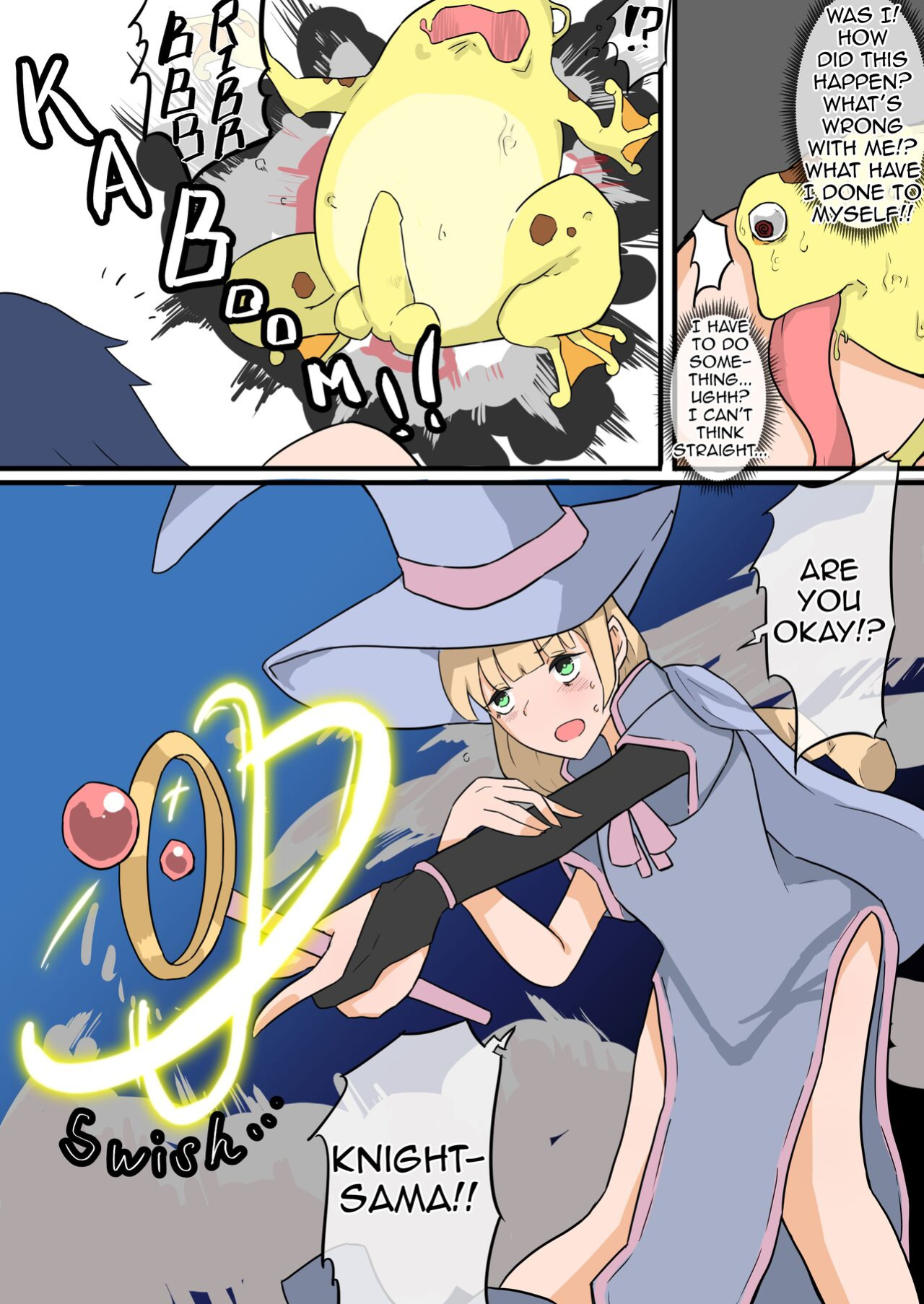 [Chihiro] Onna Kishi to Kaeru-gata Majuu no Irekawari RE | Female Knight and Frog Monster Swap RE