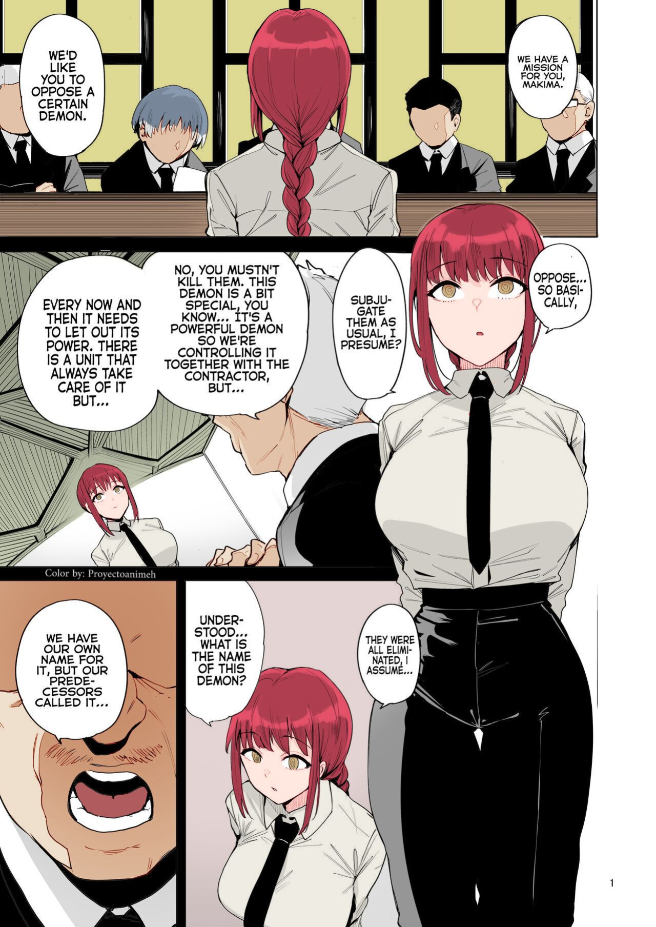 Makima VS Chinpo no Akuma (Chainsaw Man)(wakamaker) color by proyectoanimeh