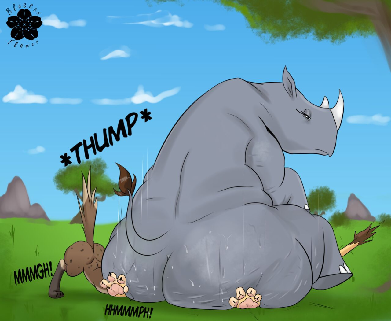 [BlossonFlower] Two princesses and a Rhino