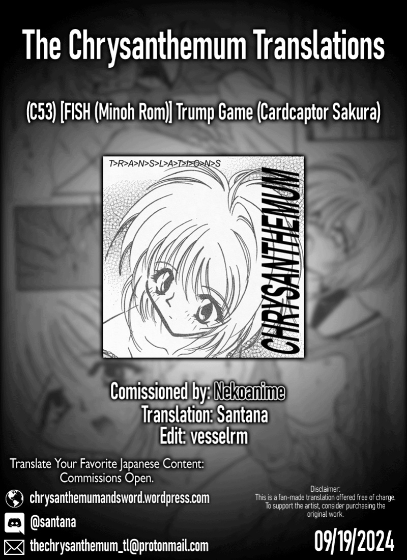 (C53) [FISH (Minoh Rom)] Trump Game (Cardcaptor Sakura) {Chrysanthemum}