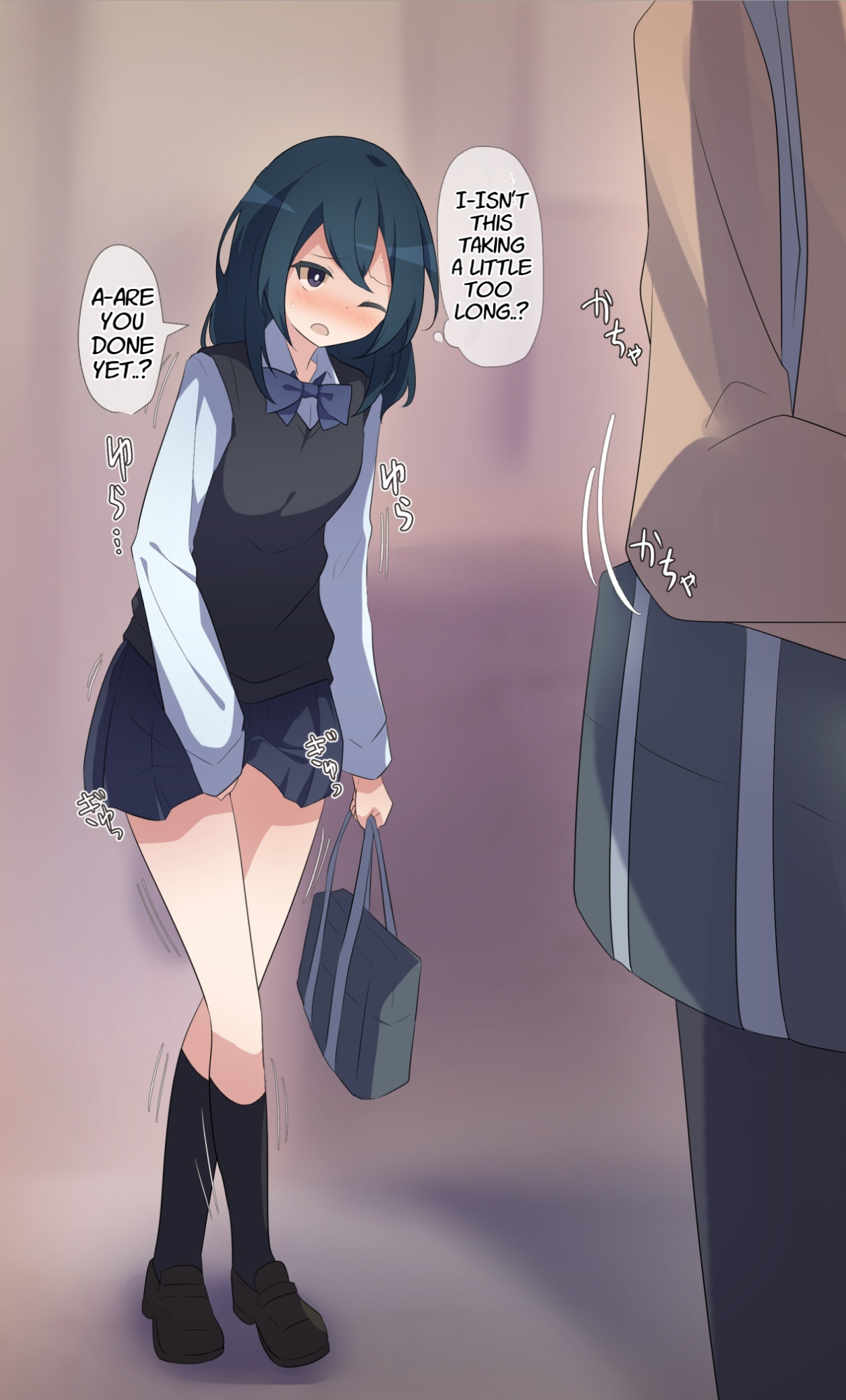 [Watakarashi] Desperate Girl wets herself due to being teased by her pee-loving boyfriend