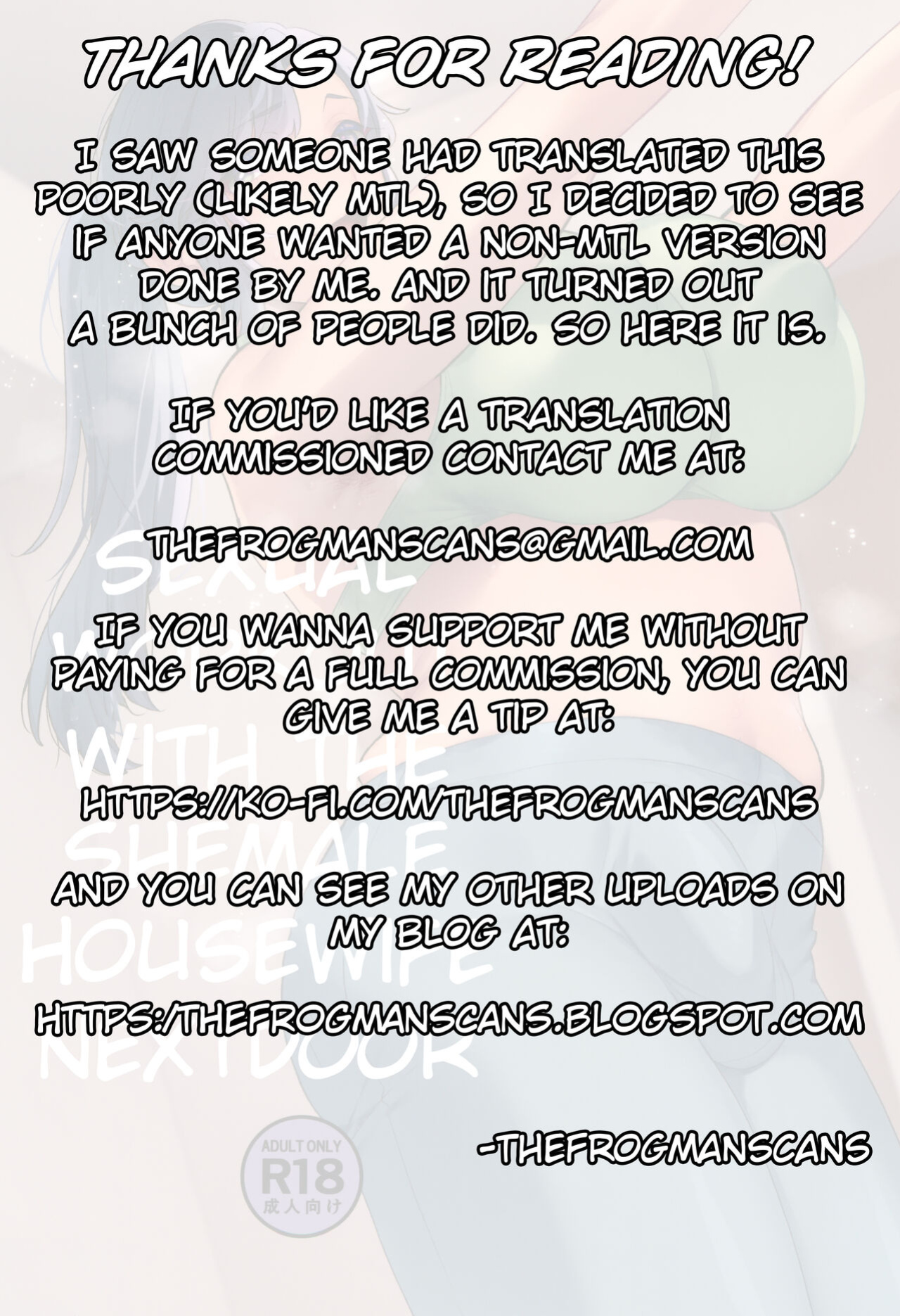 (Futaket 33) [Granada no Sora (Mogiki Hayami)] Shemale Oku-san to Sex Workout | Sexual Workout with the Shemale Housewife Nextdoor [TheFrogManScans]