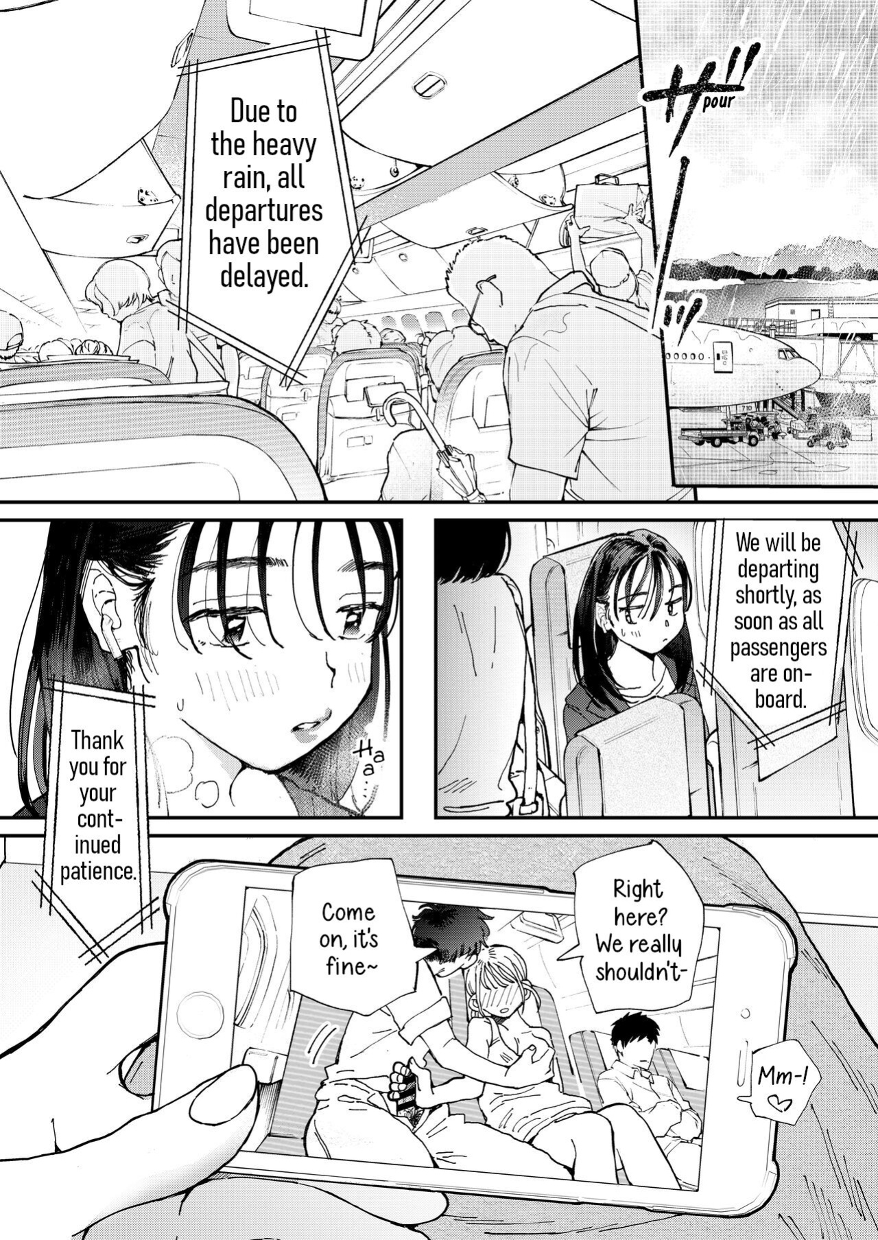 [Denbu Momo] Muramura OL-san wa Hikouki no Naka demo Seiyoku o Mitashitai | Horny OL-san, even on an Airplane, Wants To Satisfy Her Sexual Desires