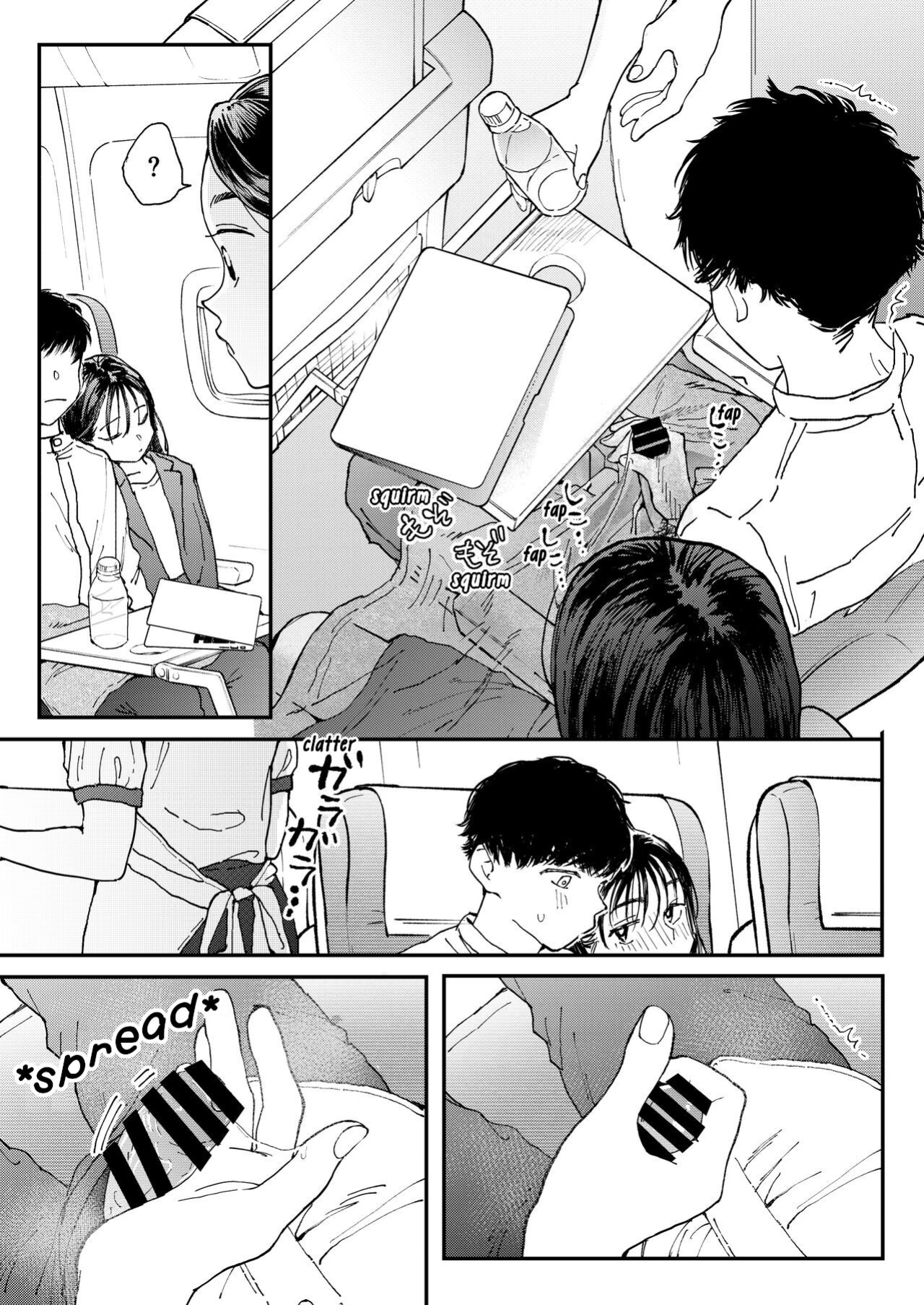 [Denbu Momo] Muramura OL-san wa Hikouki no Naka demo Seiyoku o Mitashitai | Horny OL-san, even on an Airplane, Wants To Satisfy Her Sexual Desires
