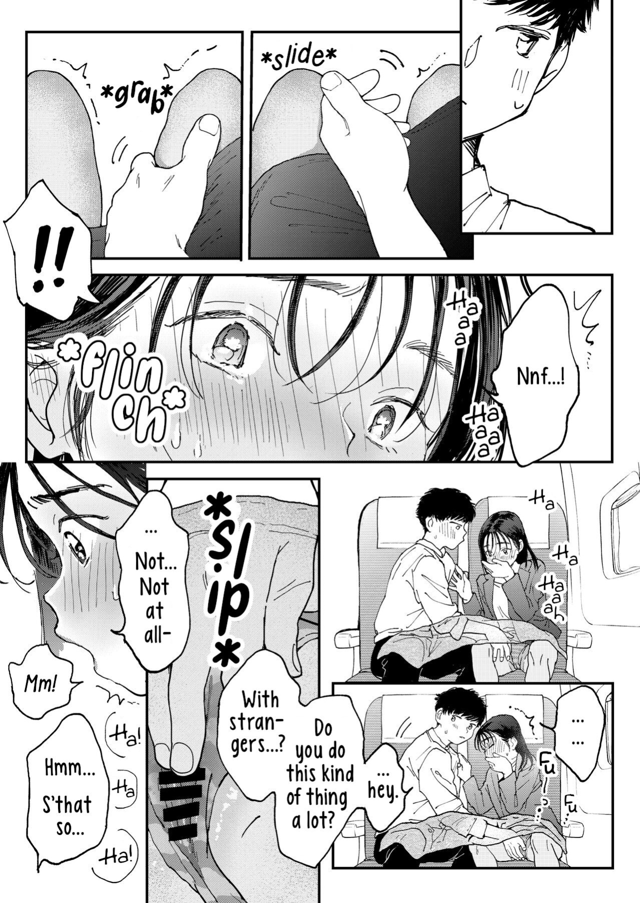 [Denbu Momo] Muramura OL-san wa Hikouki no Naka demo Seiyoku o Mitashitai | Horny OL-san, even on an Airplane, Wants To Satisfy Her Sexual Desires