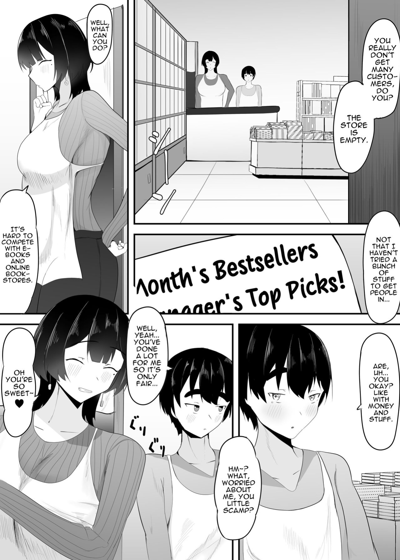 [Ikki Ichiyuu] Kyonyuu Tenchou no Itazura | Busty Shop Manager's Prank [Darg777 Translations]