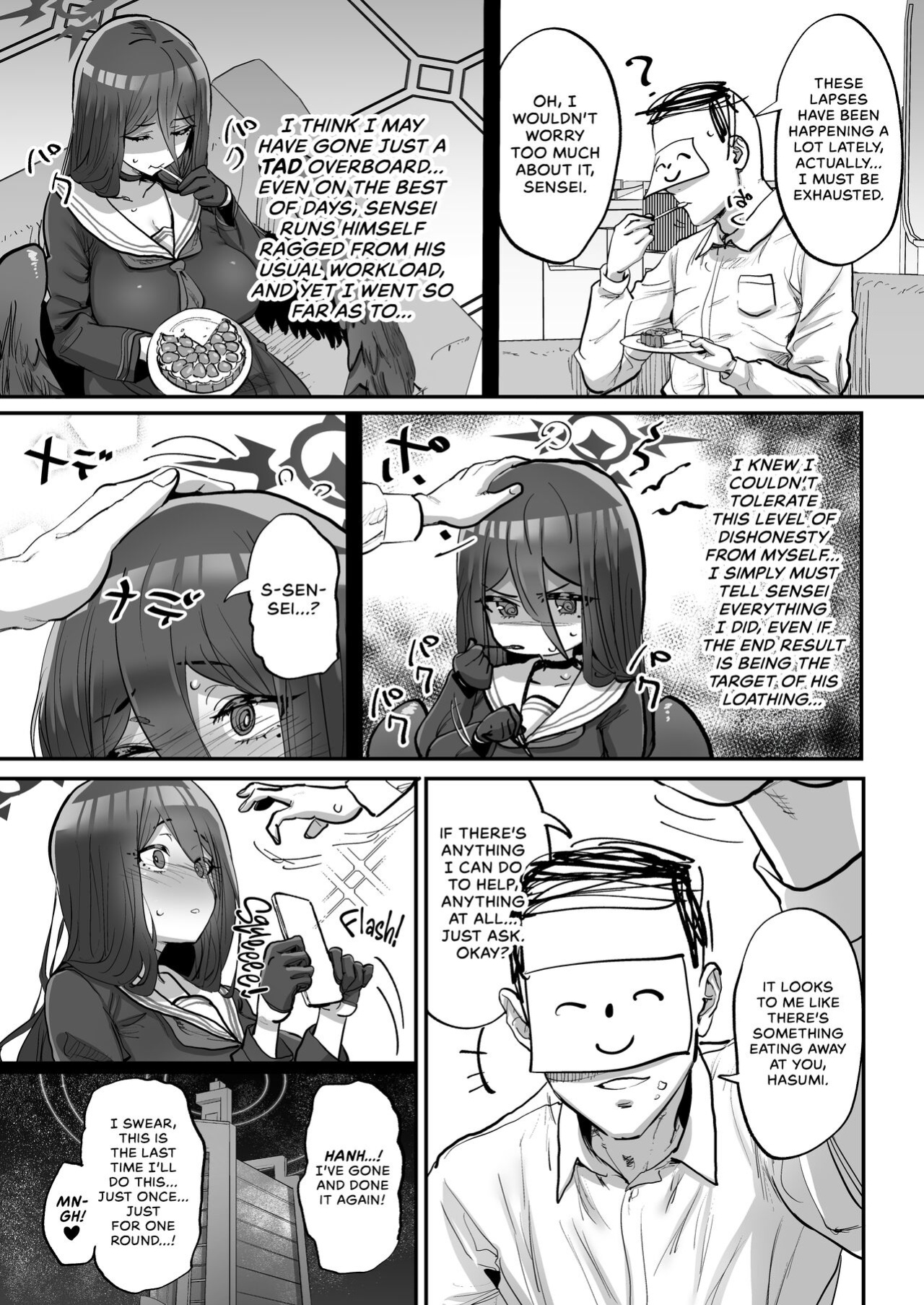 [Hikagemon (Tenpiboshi)] Sensei Saimin Smapho | Using A Smartphone App To Hypnotize Sensei (Blue Archive) [head empty]