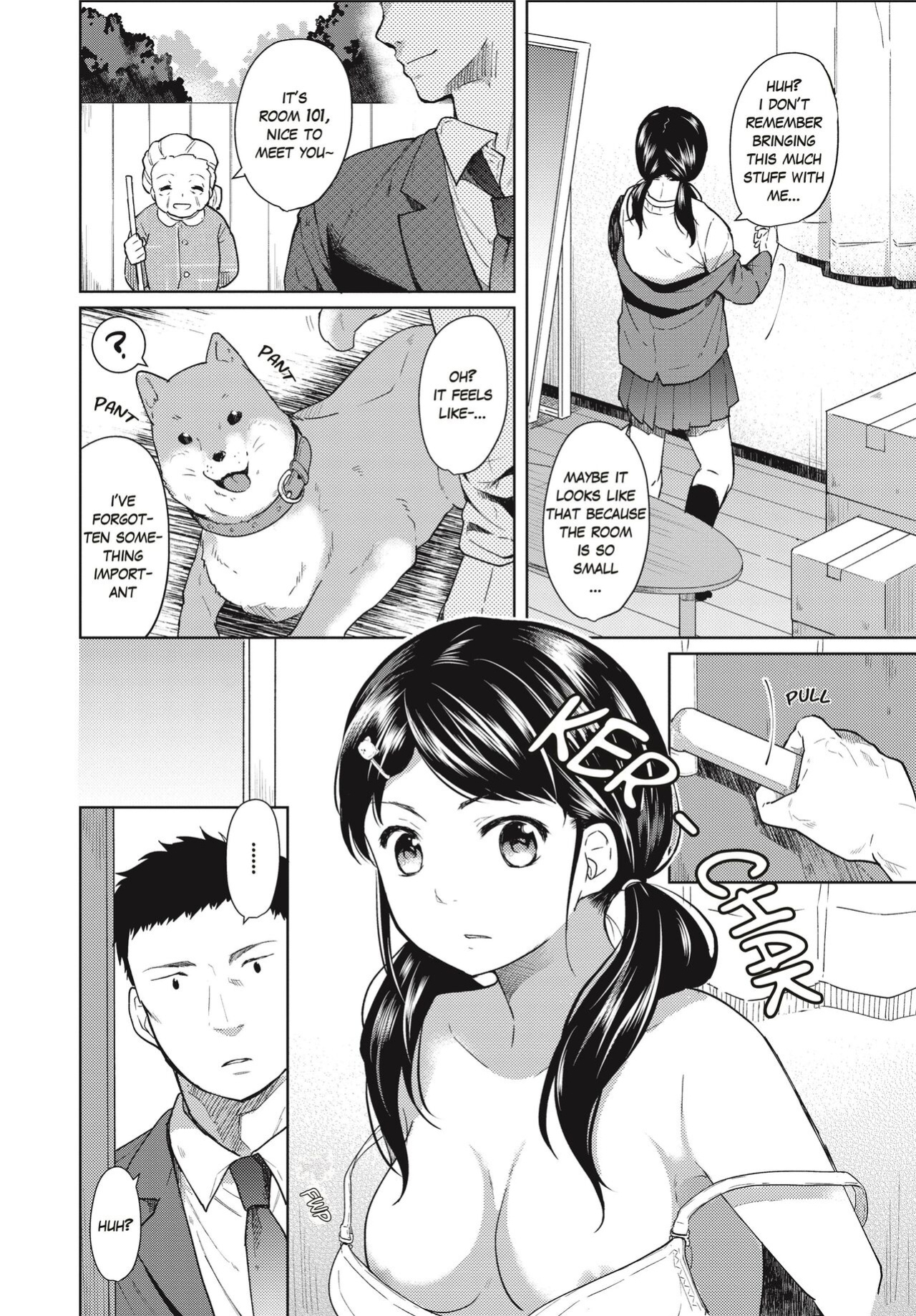 [Fumitsuki Sou] 1 Room Apartment + Highschool Girl Suddenly Living Together? Close Contact!? First Sex!!? Ch. 1 [Project-H]