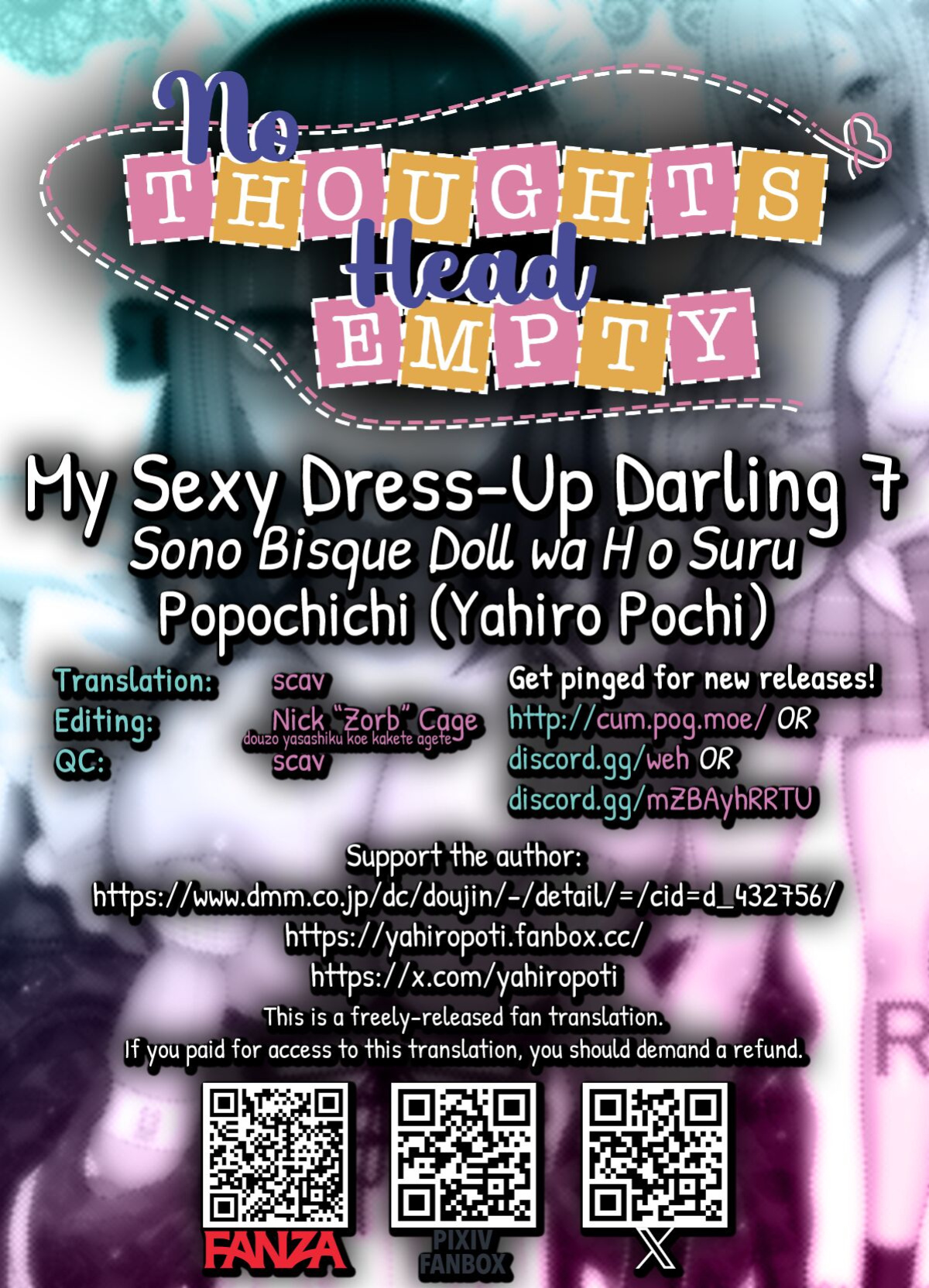 [Popochichi (Yahiro Pochi)] Sono Bisque Doll wa H o Suru 7 | My Sexy Dress-Up Darling 7 (Sono Bisque Doll wa Koi o Suru) [head empty]