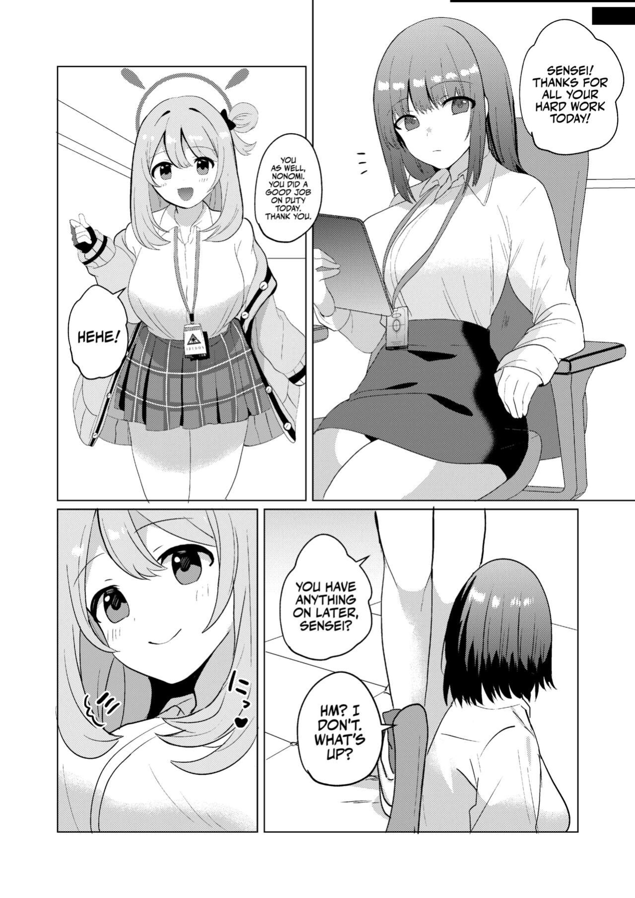 [Ikkyuu Nyuukon (Yashiro Osa) Futanari Nonomi x Futanari Onna Sensei (Blue Archive) [Andy Samberg]