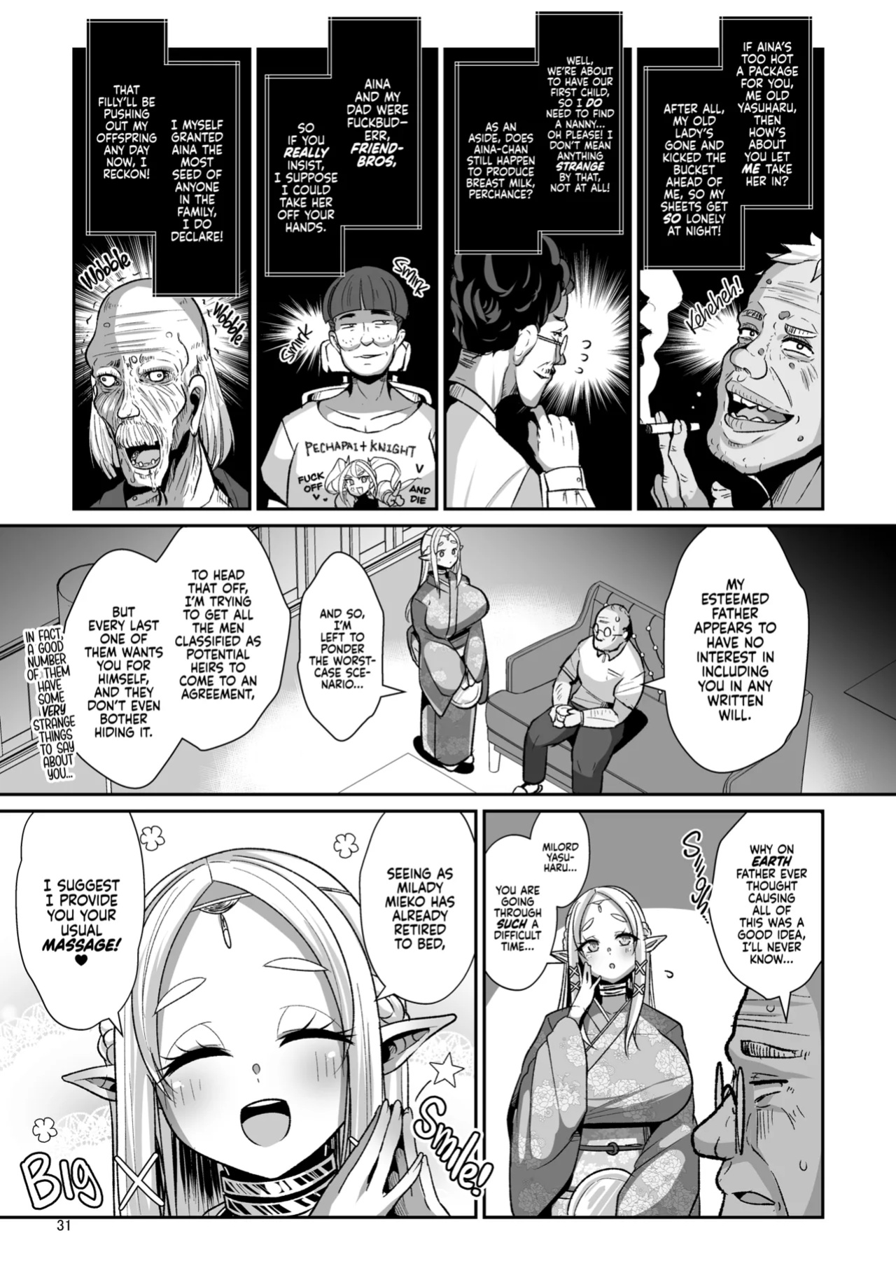 [Shinshunshantonshou (Bukatsu)] H Seidorei Elf no Souzoku Mondai ni Tsuite ~ Rinjuu-hen | Machinations of an Elven Concubine Part One: Deathbed