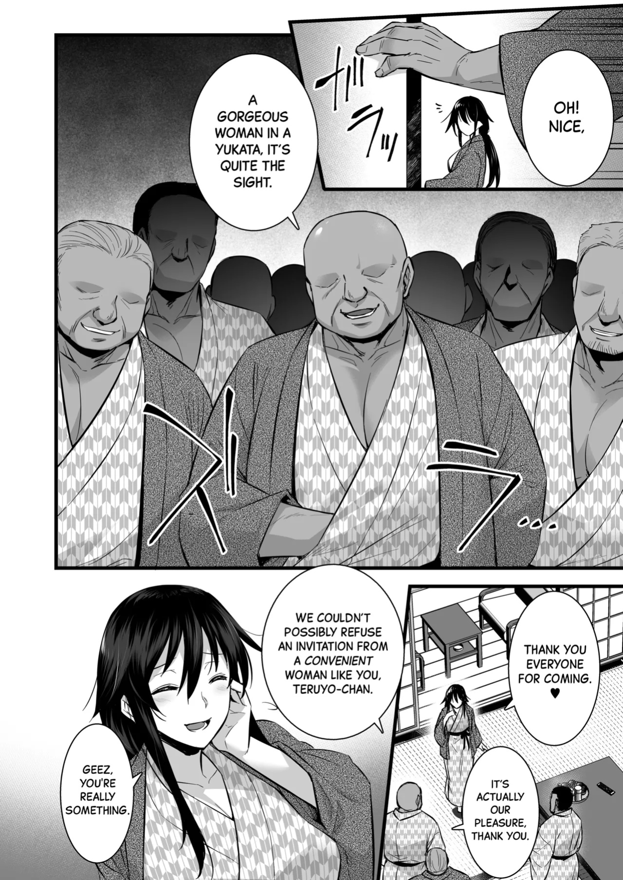 [Himeya (Abe Inori)] Rental Tanetsuke Oji-san 6 ~Tanetsuke Oji-san-tachi to Iku! Yari Makuri Nakadashi Rankou Onsen Ryokou~ [Black Grimoires]