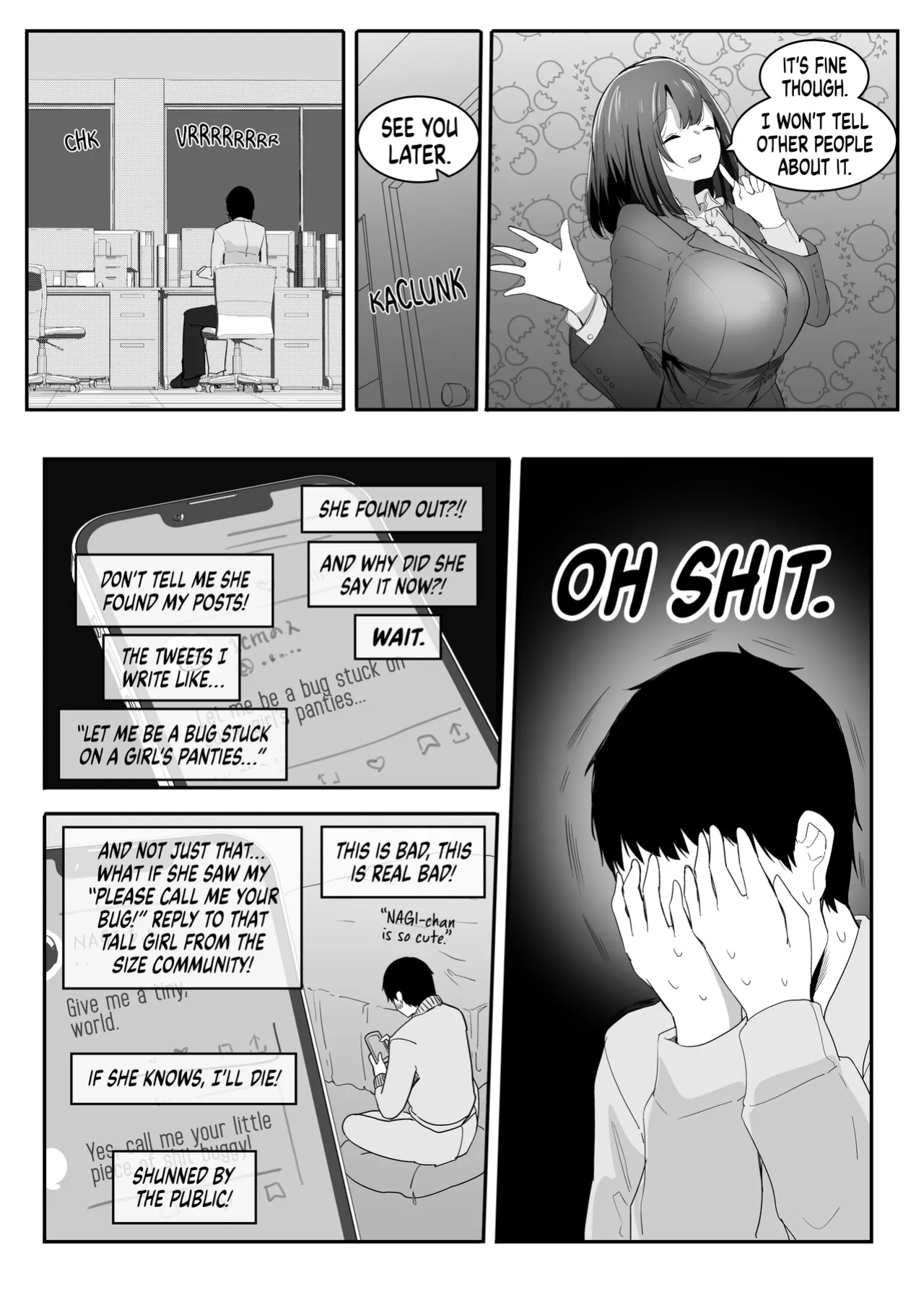 [Marushamo] Ore no Seiheki ga Kouhai ni Baretara Kouhai mo Onaji Seiheki datta | She Knows My Sexual Secret