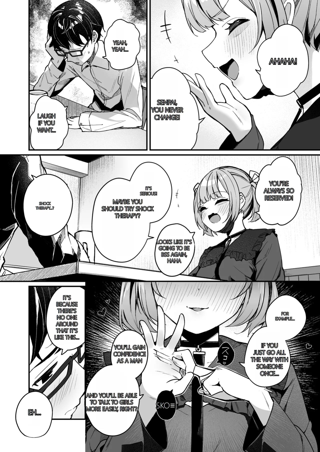 (Doujinshi) [Menbo-Renpo (Menbo)] Consulting About Love is Mostly About Sex, Right!? ~A Story of Crossing the Line and Going All the Way with a Bad Friend Junior~ (Original) [GTP 4o Translation]