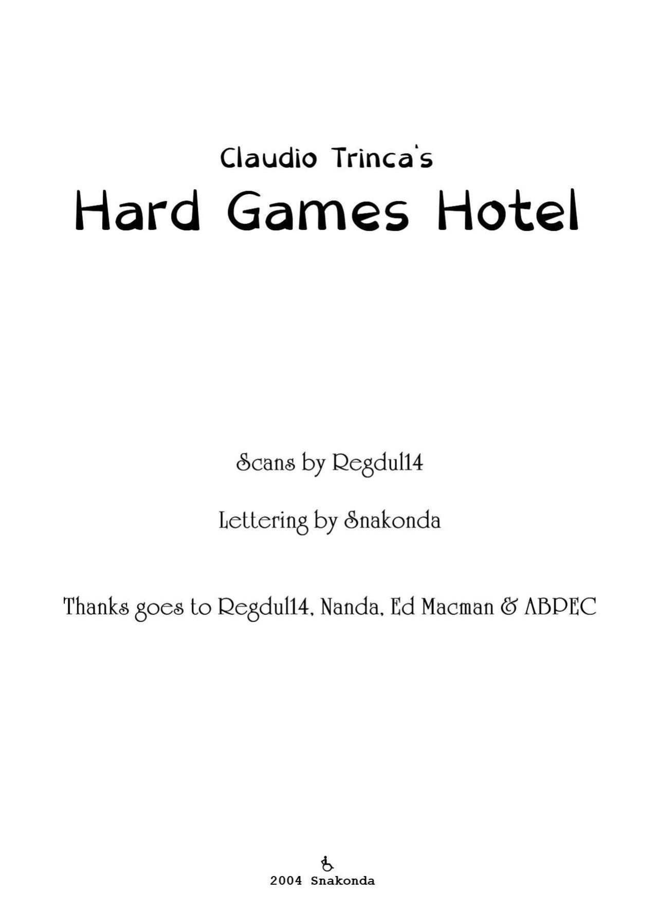 [Claudio Trinca] Hard Games Hotel