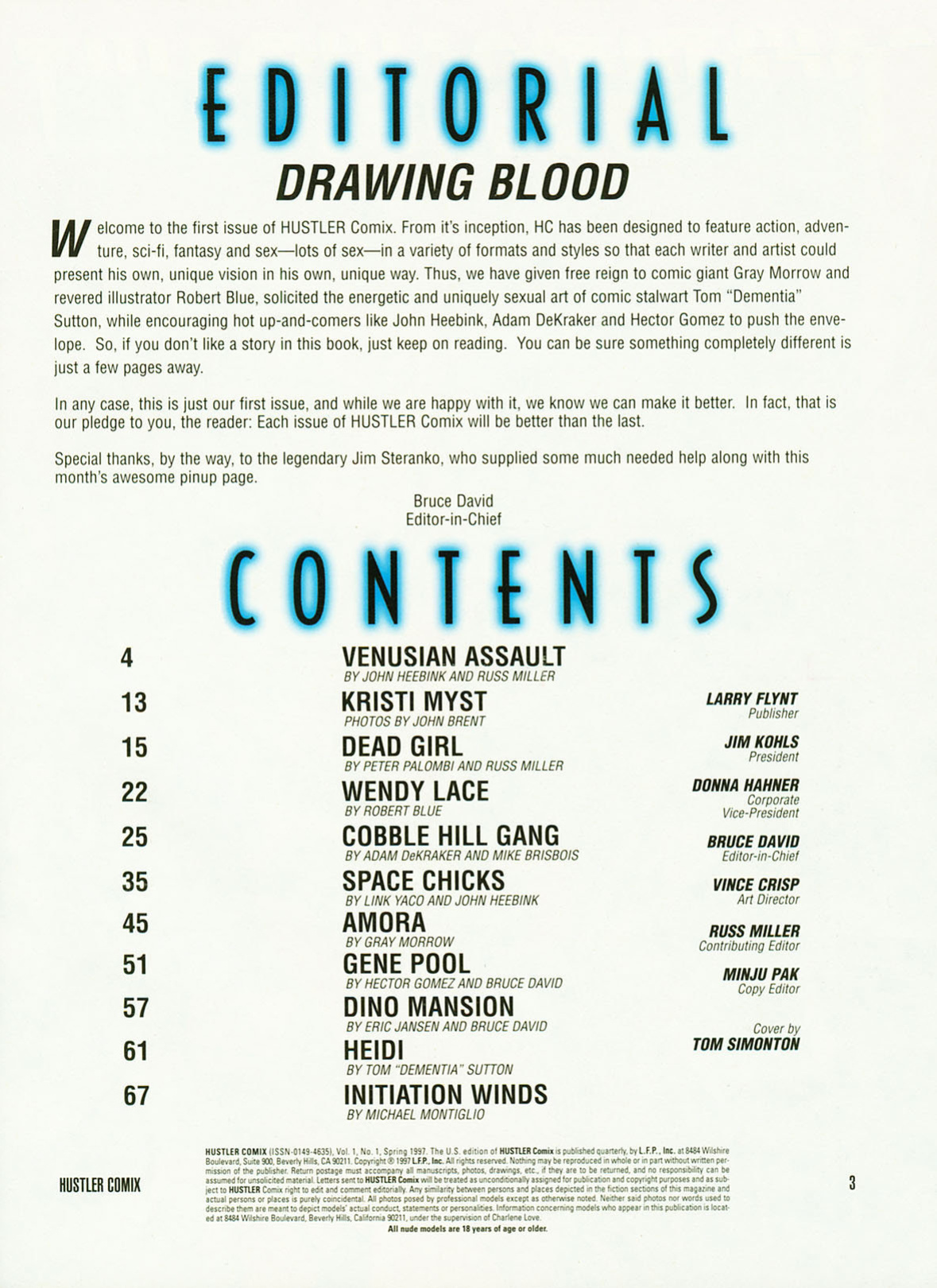 Hustler Comix Volume 1, Issue#1