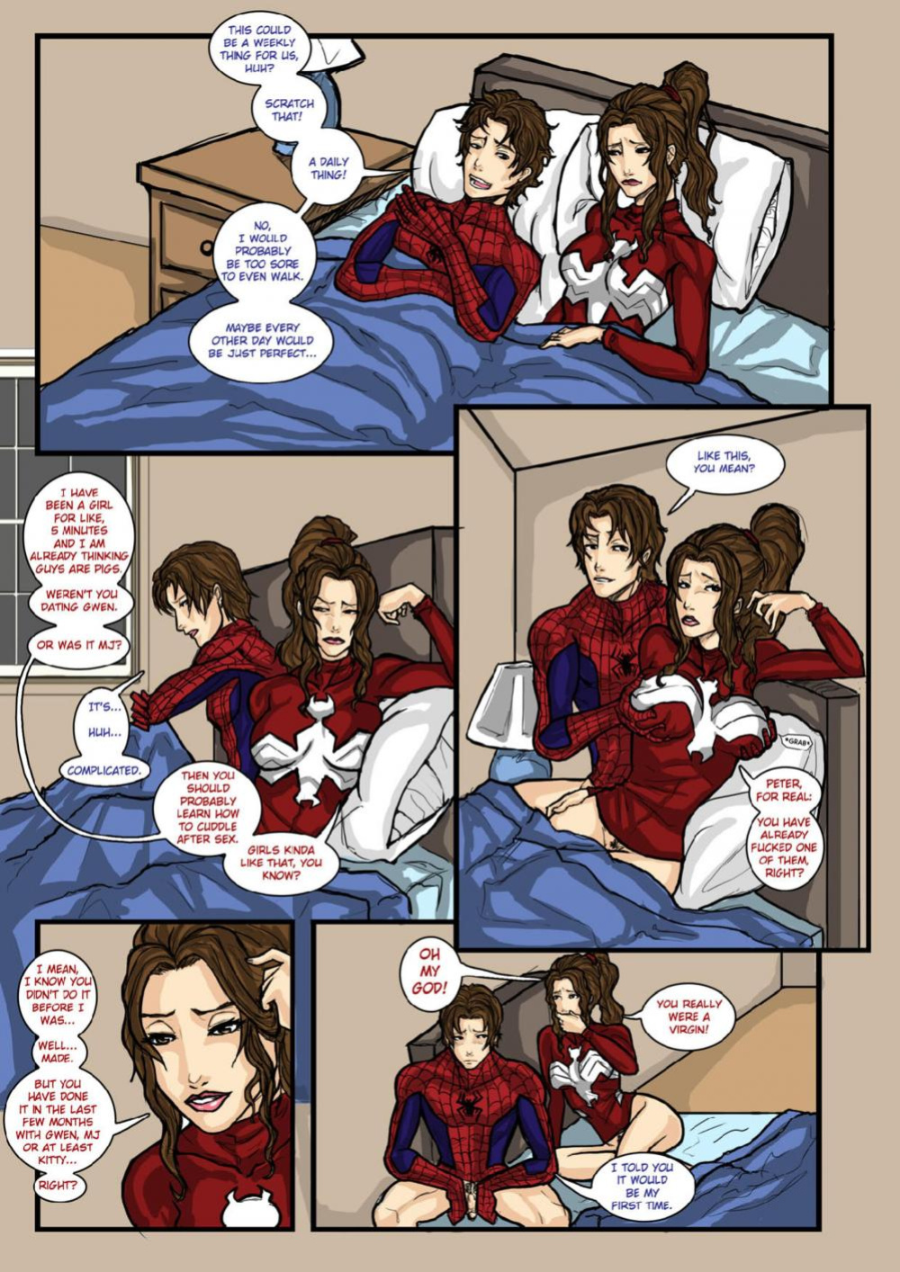 [Tracy Scops (Dick Hammersmith)] Ultimate Spider-Man XXX 4 - Spidercest - warm kitty, soft kitty (Spider-Man)