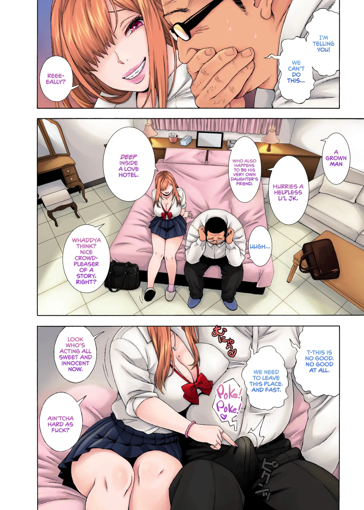 [666Protect (Jingrock)] Musume no Tomodachi ga Yuuwaku Suru | My Daughter's Friend is Seducing Me [cutegyaruTL + head empty] [Colorized]